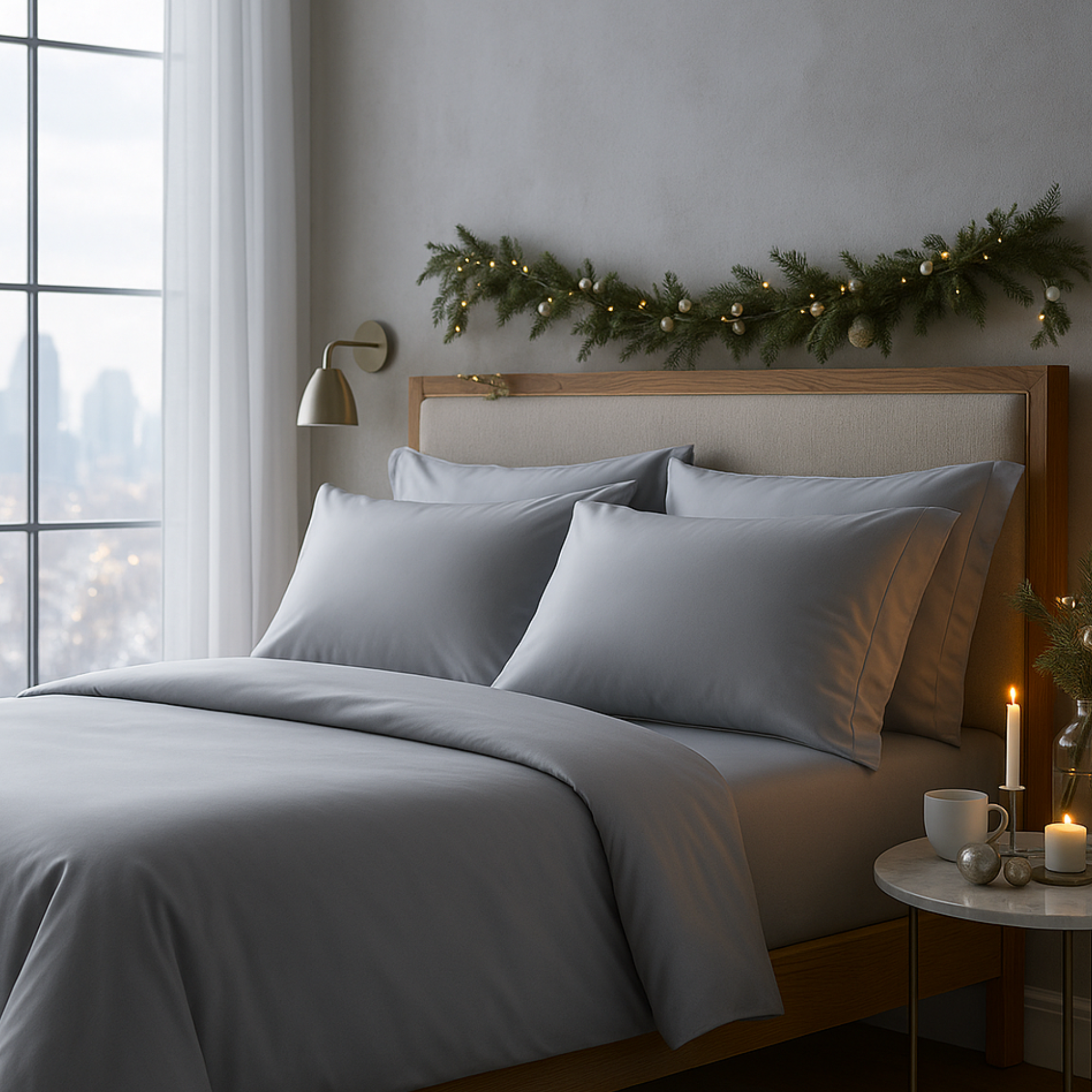 400 Thread Count Egyptian Cotton : Silver Bedsheet Set