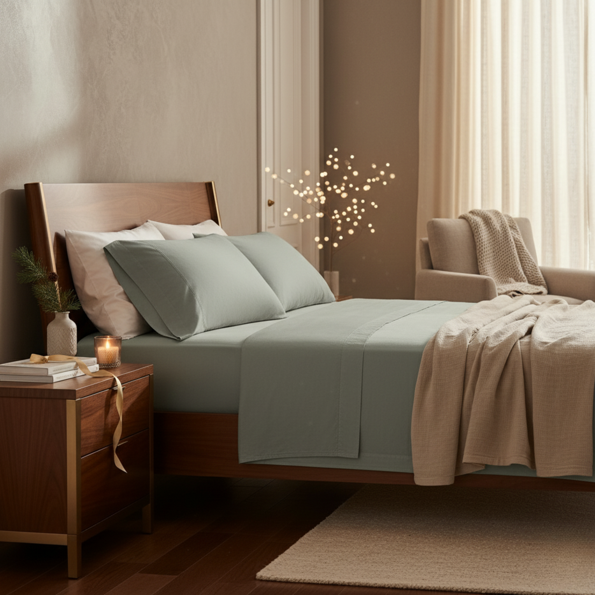 400 Thread Count Egyptian Cotton : Mineral Bedsheet Set