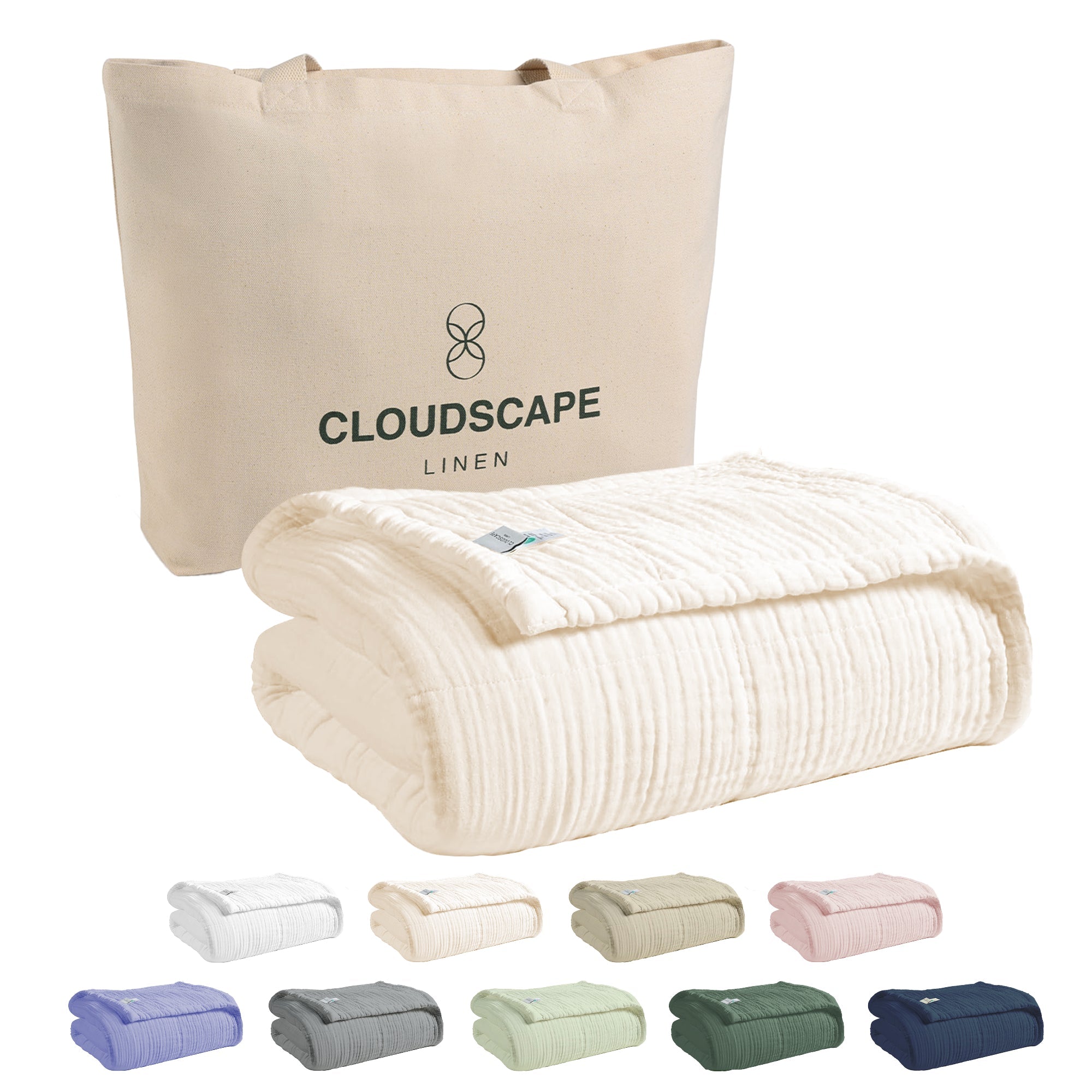 4 Layer Cotton Muslin Blanket - Ivory