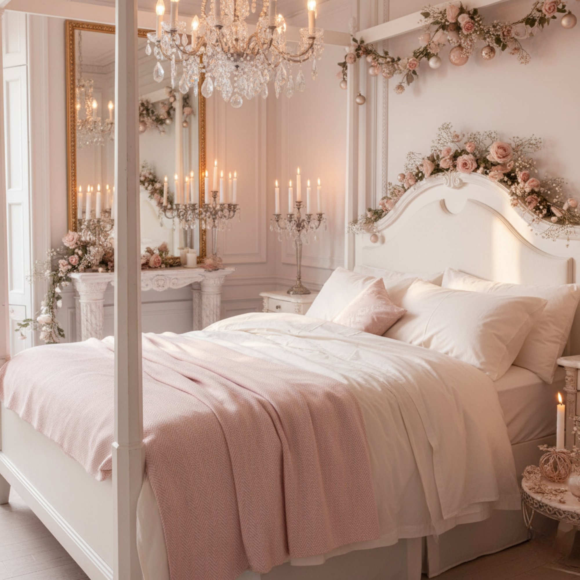 Cotton Herringbone Blanket: Sea Shell Pink