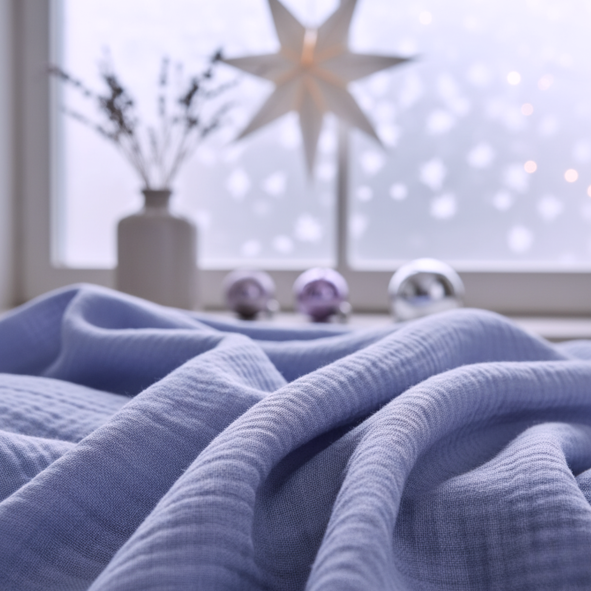 8 Layer Cotton Muslin Blanket - Lavender Blue