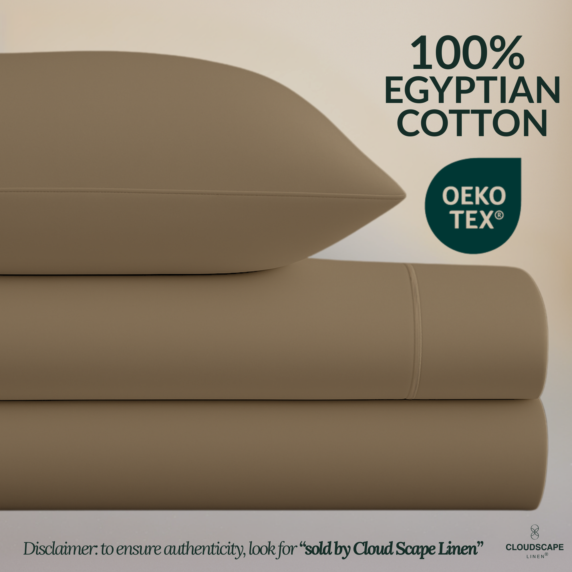 1000 Thread Count Egyptian Cotton : Taupe Bedsheet Set