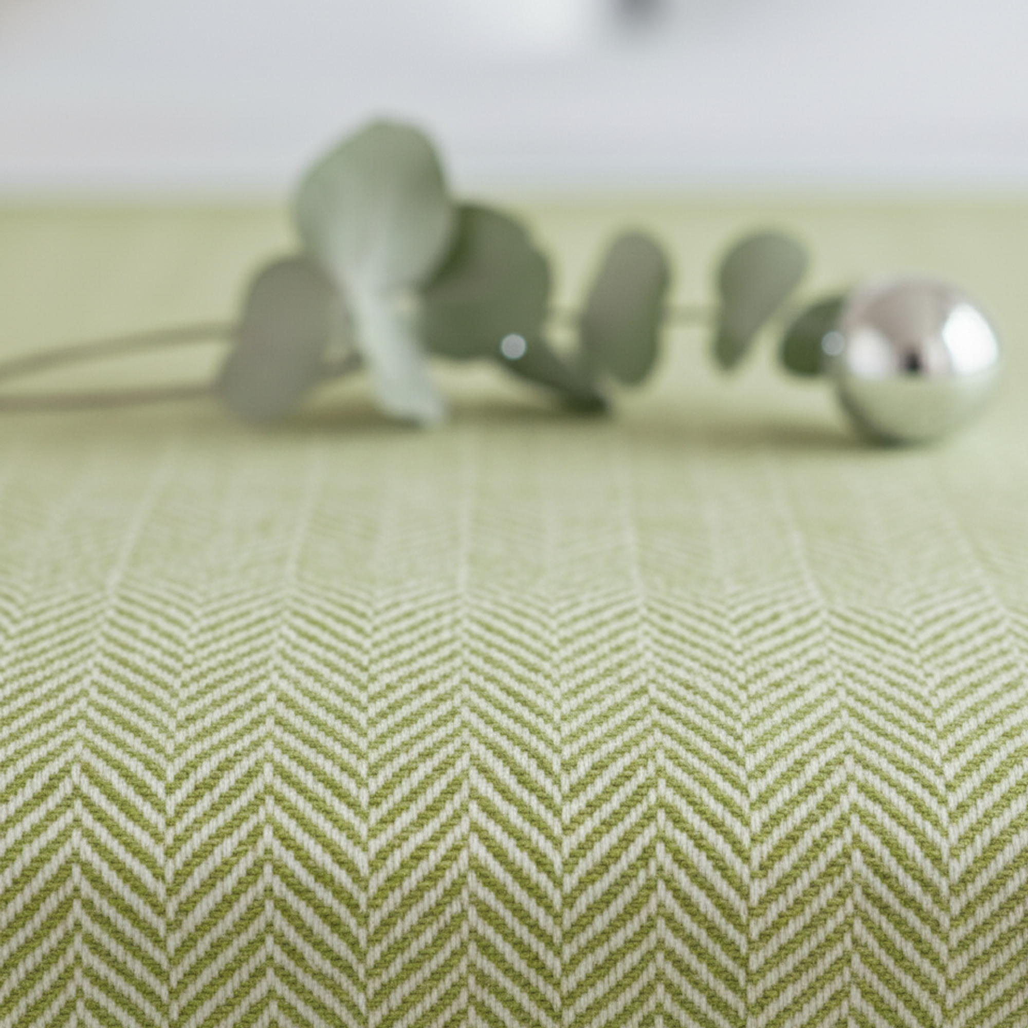 Cotton Herringbone Blanket: Sea Foam