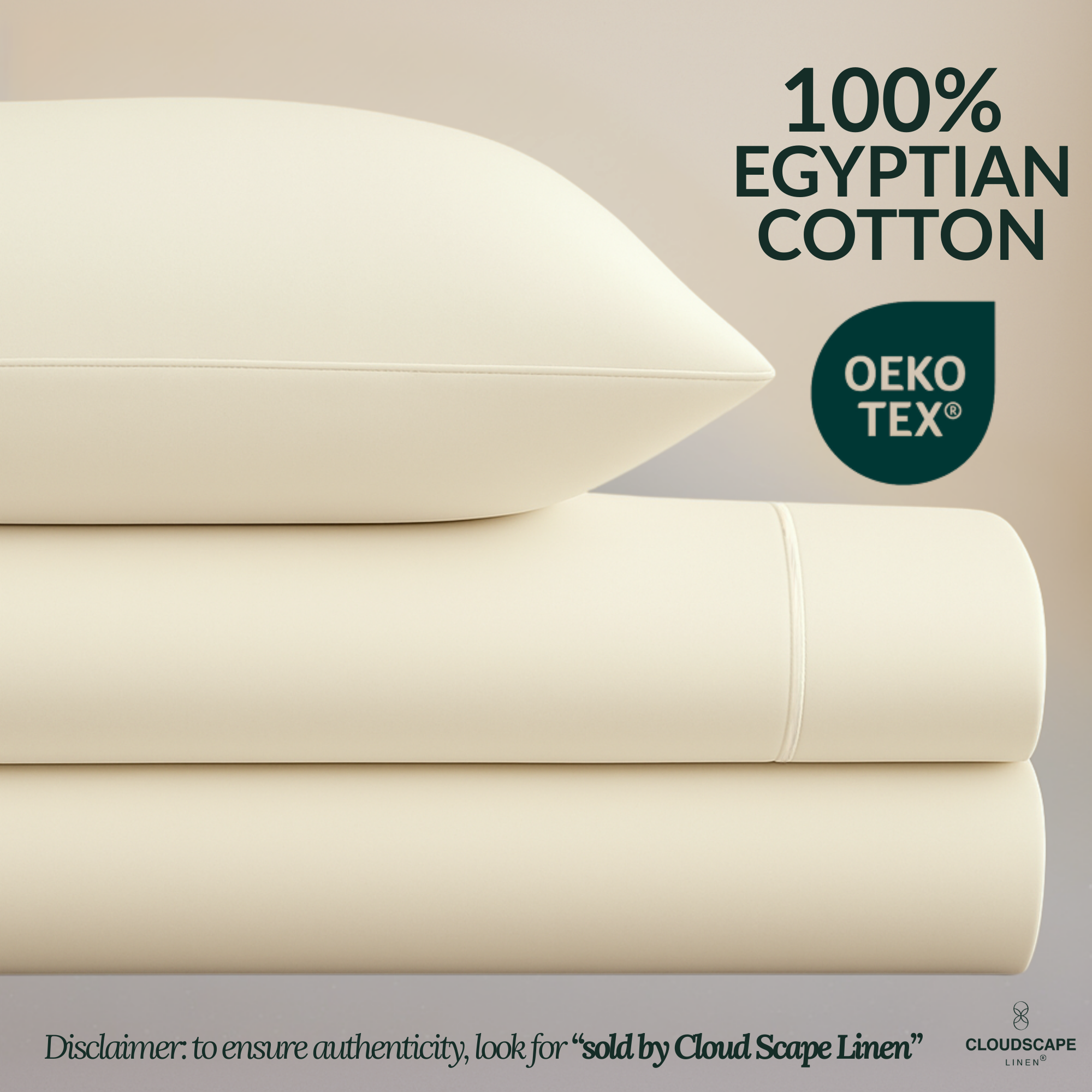 1000 Thread Count Egyptian Cotton : Ivory Bedsheet Set