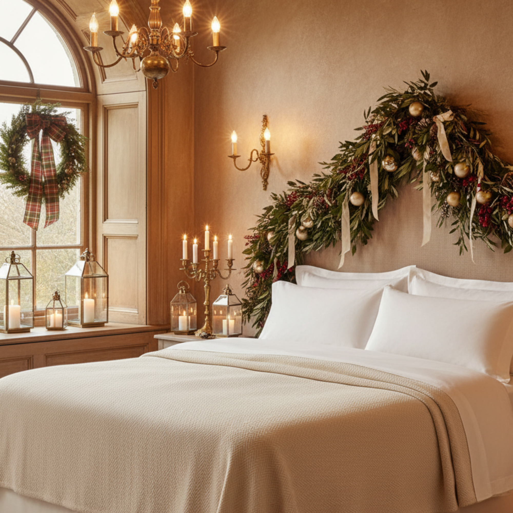 Cotton Herringbone Blanket: Ivory