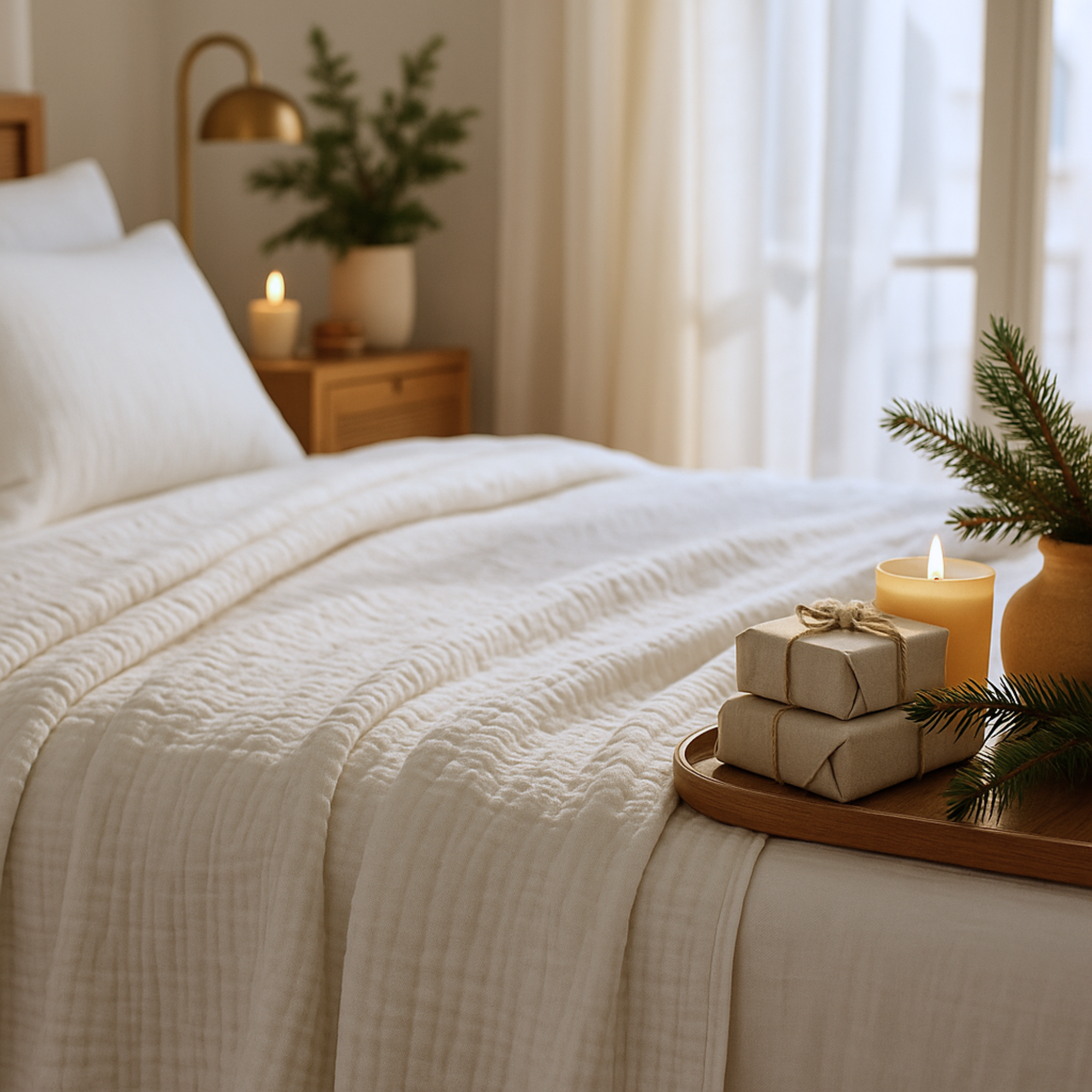 8 Layer Cotton Muslin Blanket - White