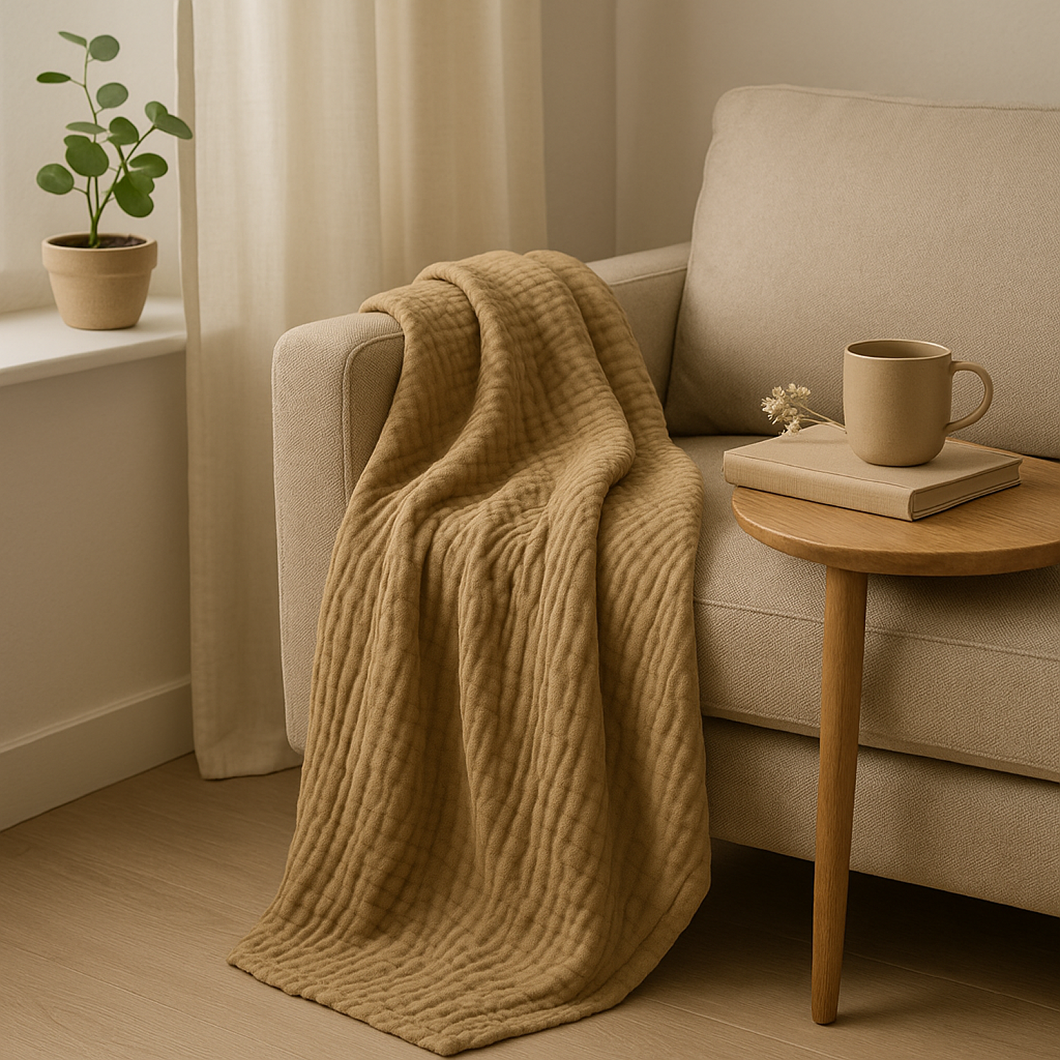 8 Layer Cotton Muslin Blanket - Fog