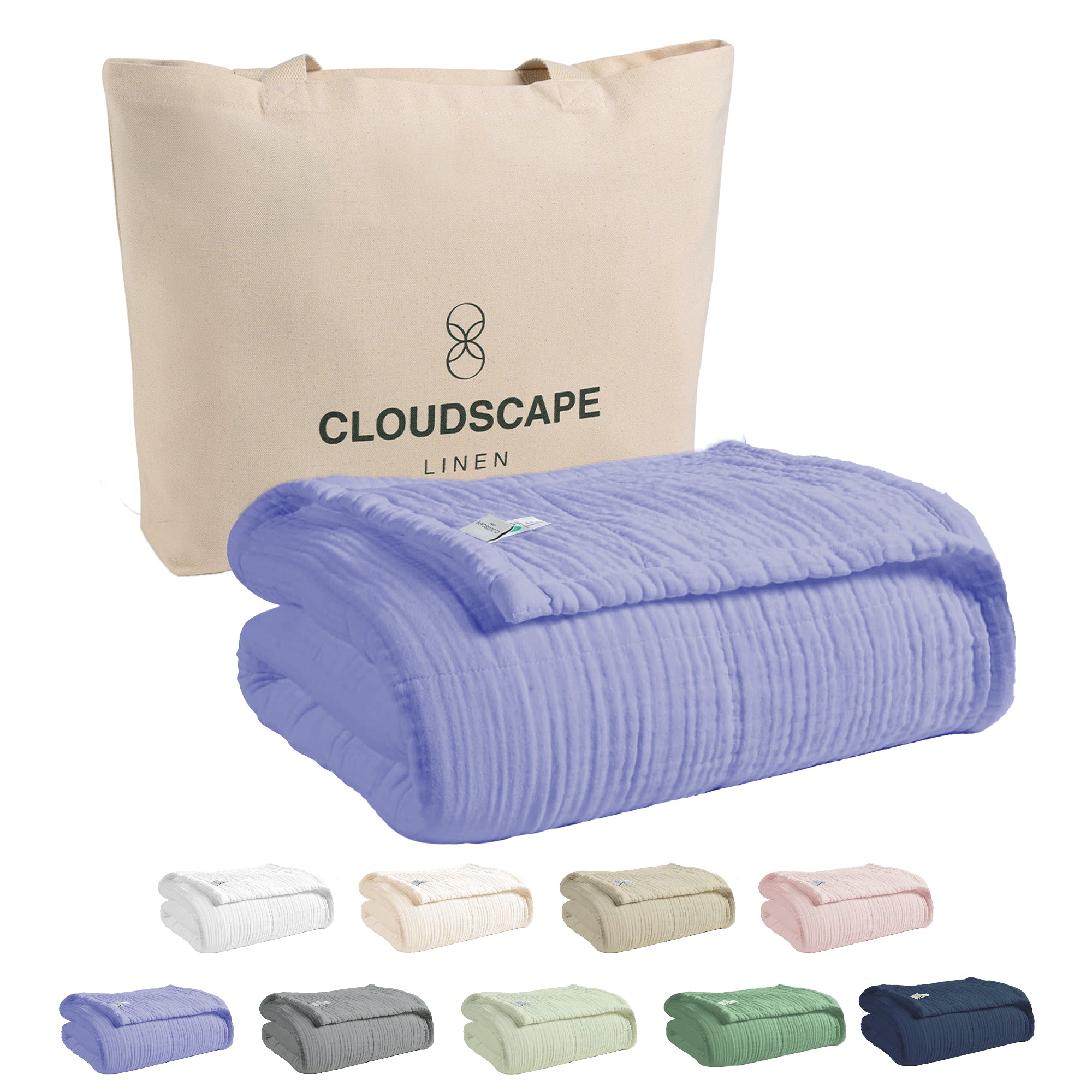 8 Layer Cotton Muslin Blanket - Lavender Blue