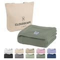 Cotton Herringbone Blanket - Olive Green