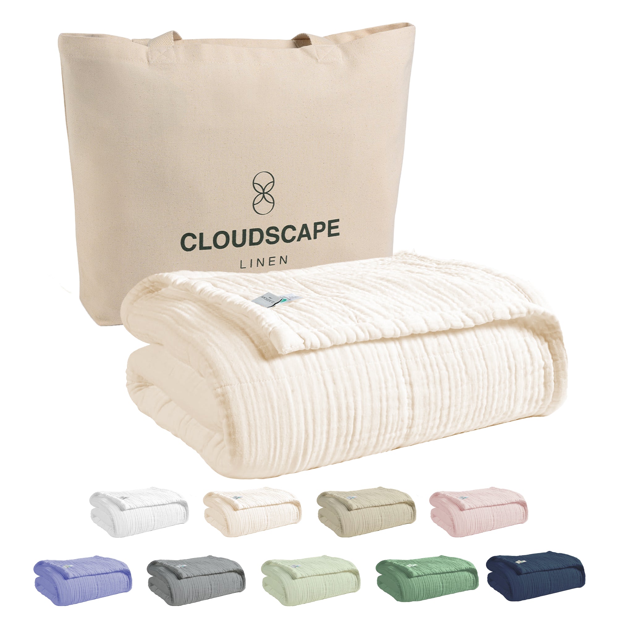 8 Layer Cotton Muslin Blanket - Ivory