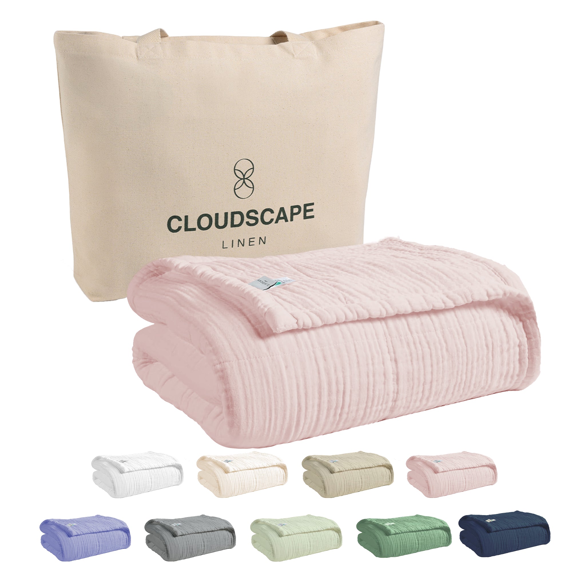 8 Layer Cotton Muslin Blanket - Sea Shell Pink