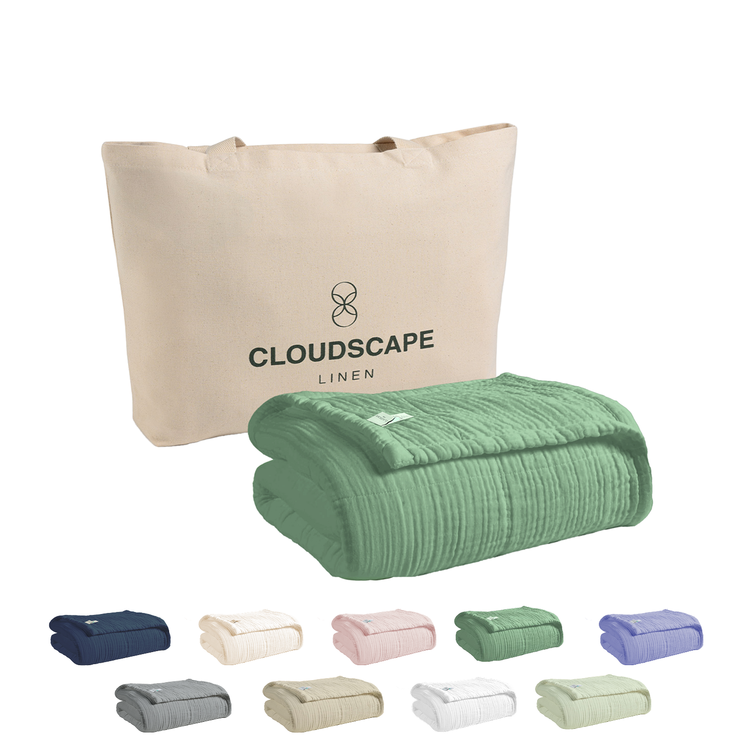 8 Layer Cotton Muslin Blanket - Olive Green