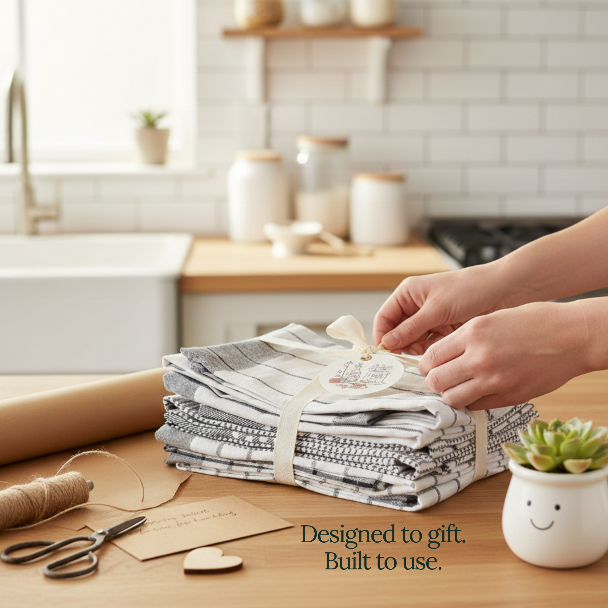 6-Piece Oversized Kitchen Towels - Grey