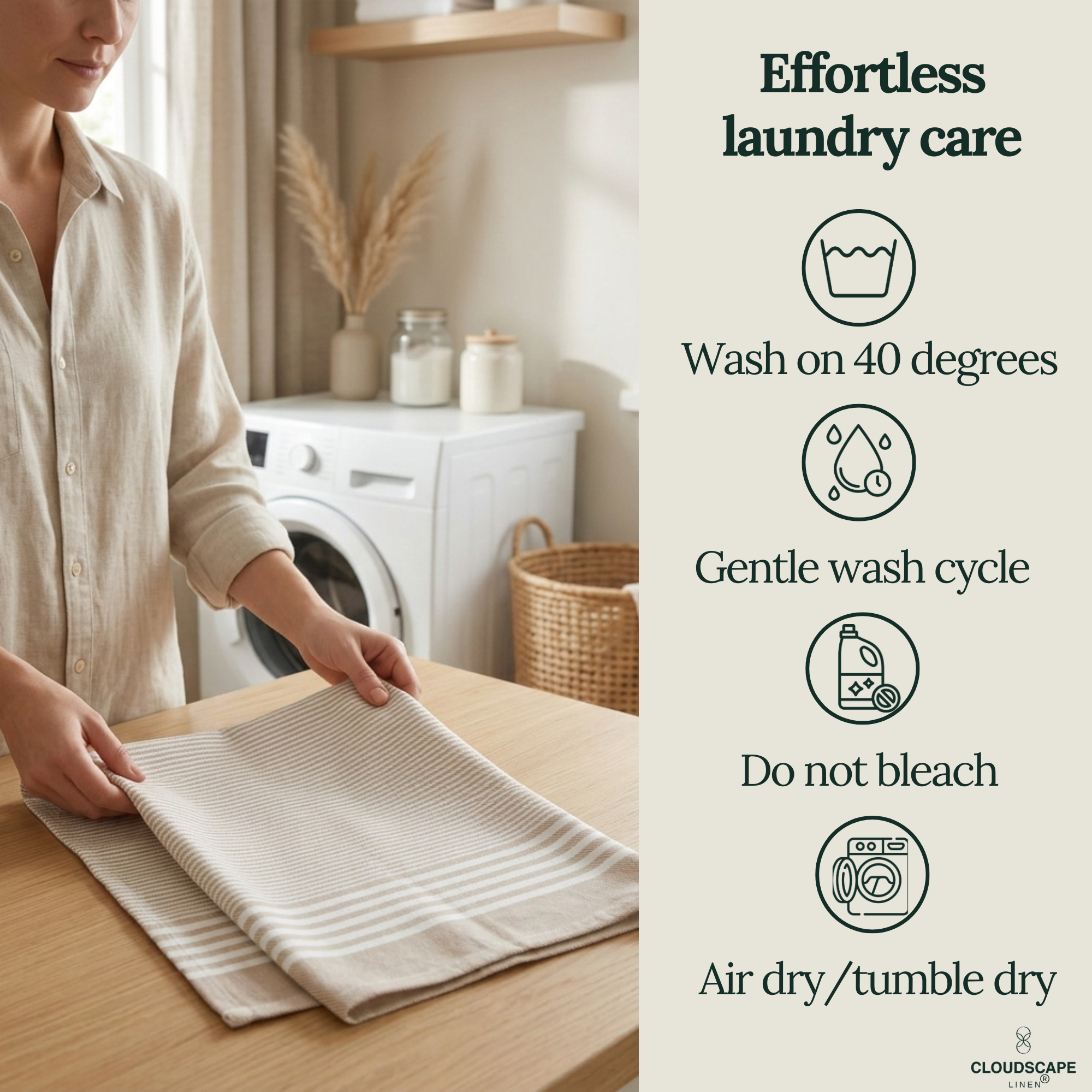 12-Piece Oversized Kitchen Towels: Beige