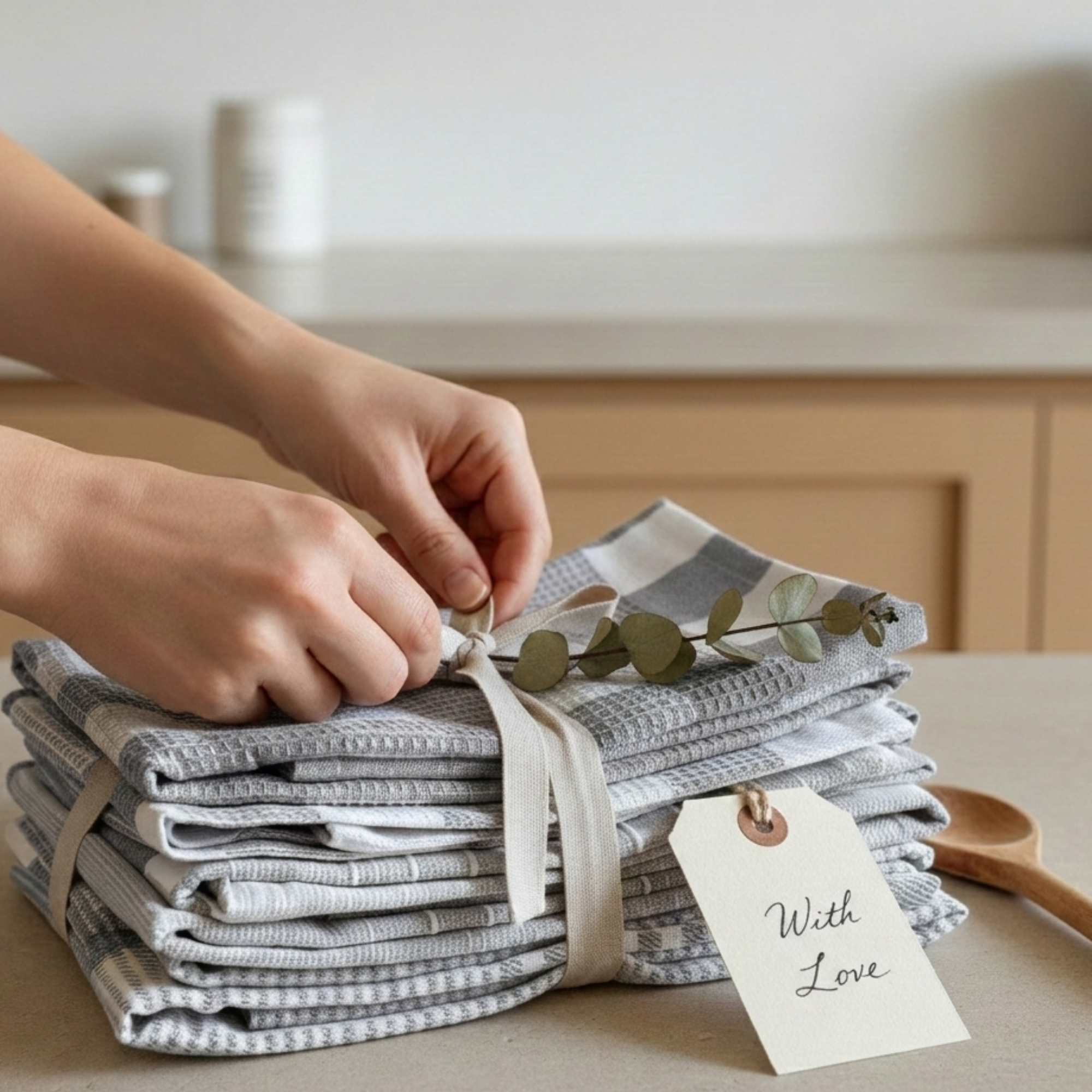 12-Piece Oversized Kitchen Towels: Grey