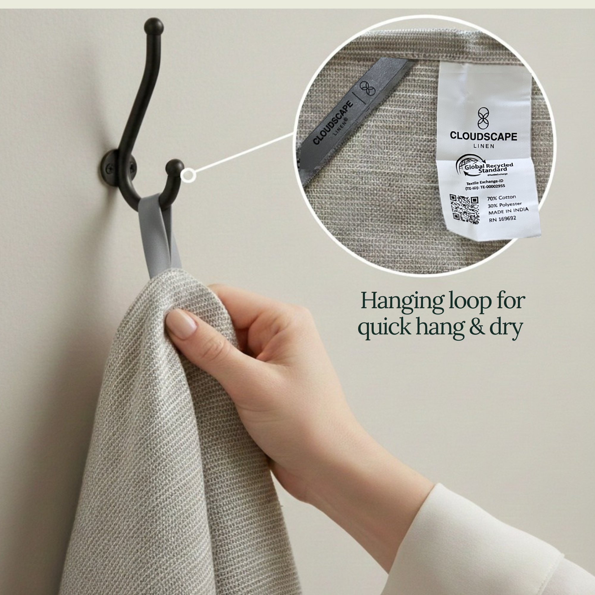 6-Piece Oversized Ribbed Slub Kitchen Towels - Beige, Olive, Rust