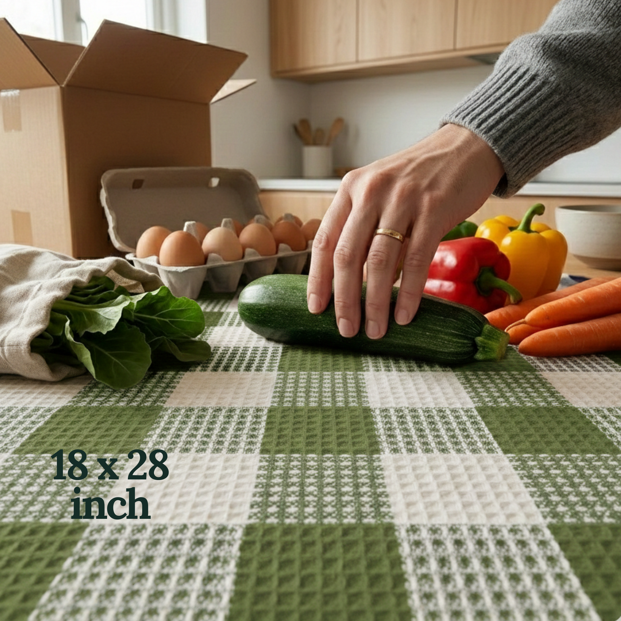 6-Piece Oversized Kitchen Towels: Olive