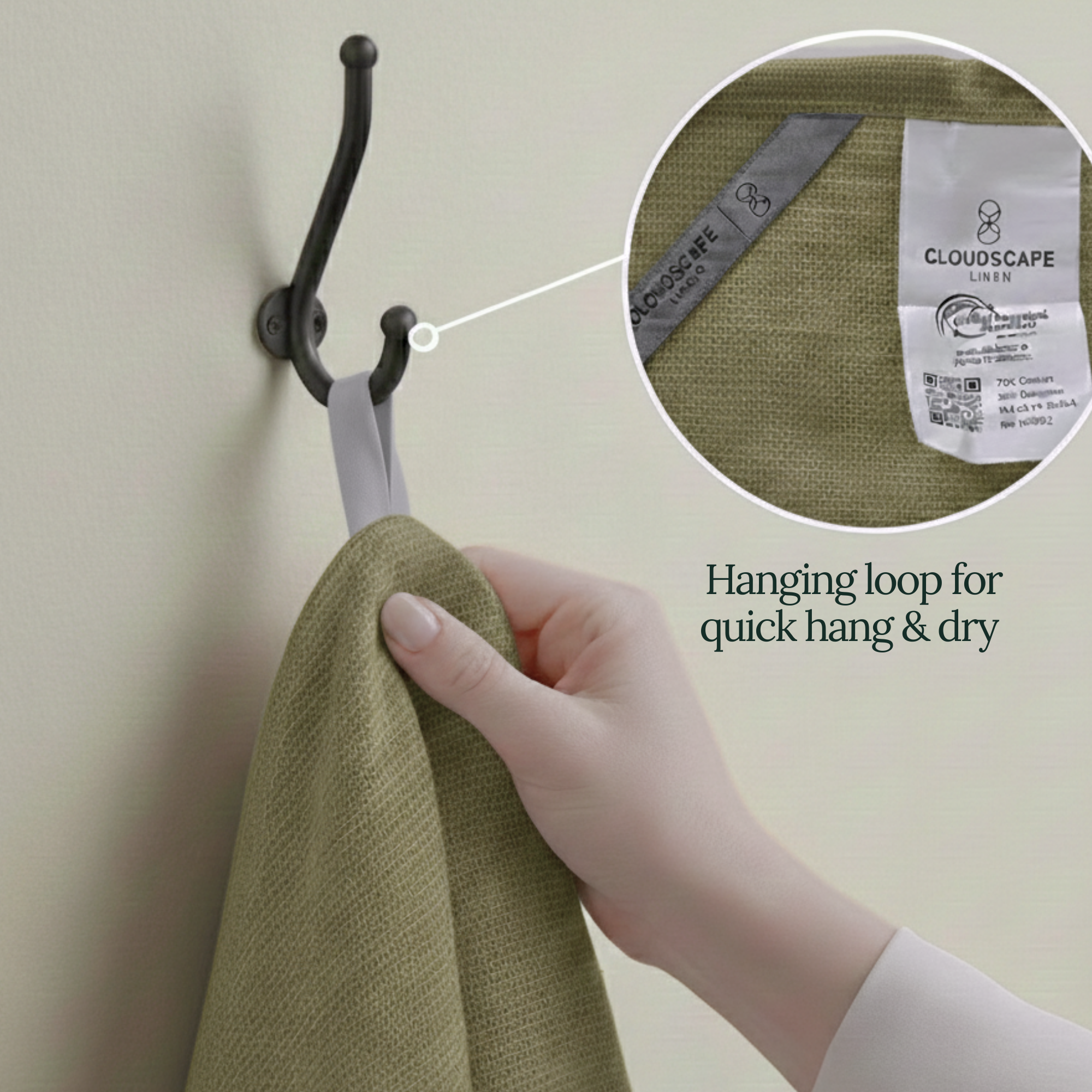 6-Piece Oversized Kitchen Towels: Olive