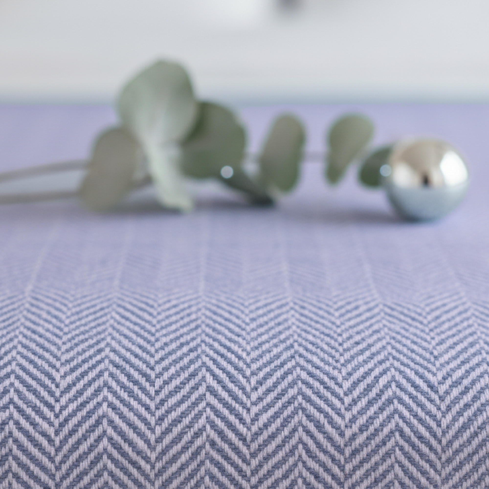 Cotton Herringbone Blanket: Lavender Blue