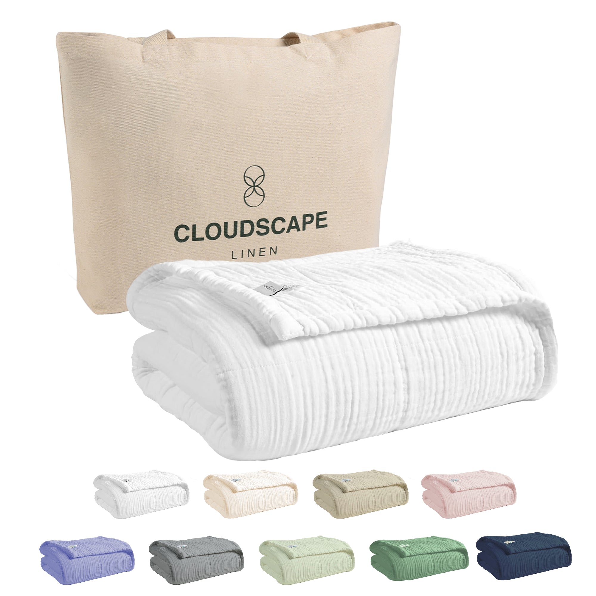 8 Layer Cotton Muslin Blanket - White