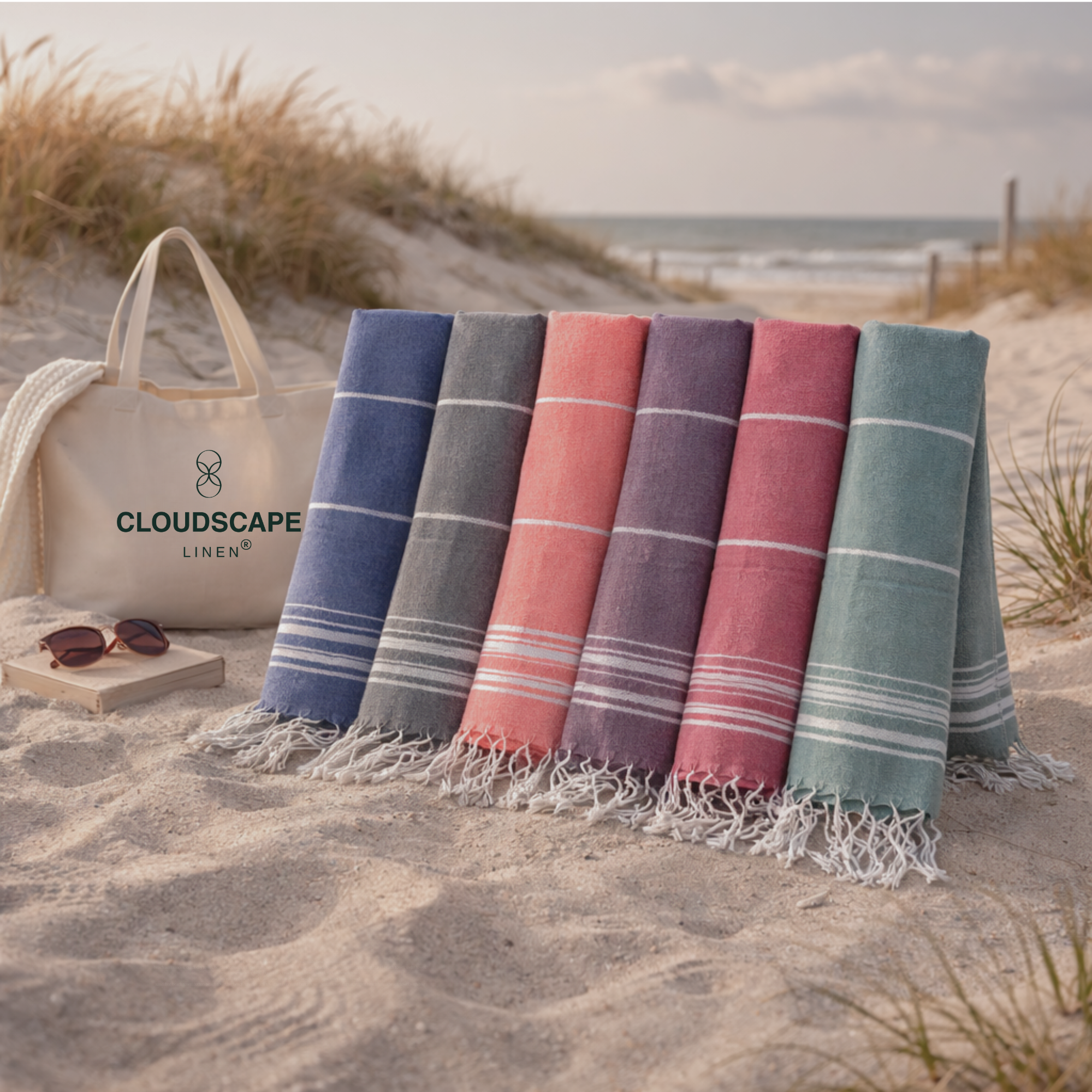 Pack Of 6 Oversized Premium Beach Towels Set - Multi 2