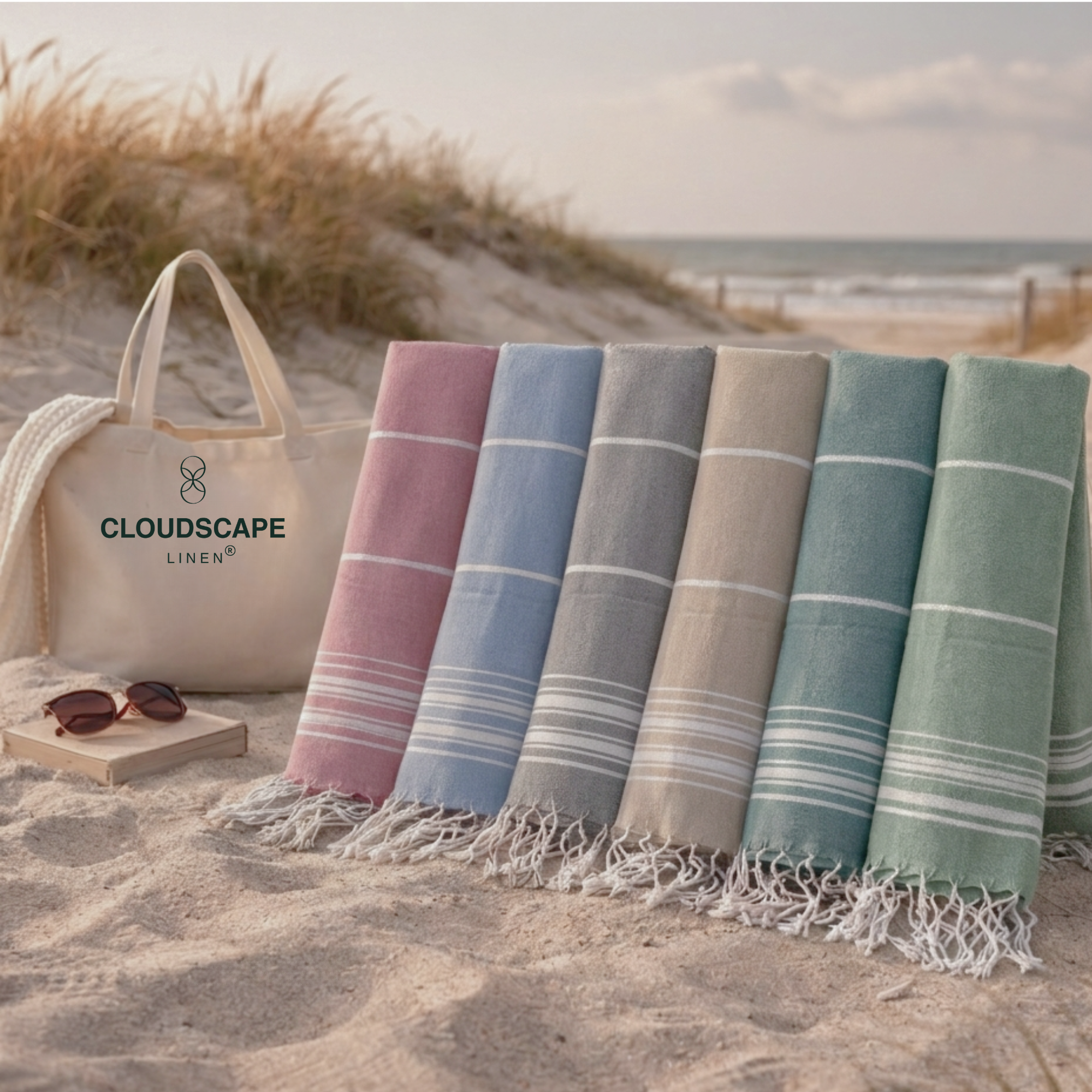 Pack Of 6 Oversized Premium Beach Towels Set - Multi 1