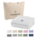 Cotton Herringbone Blanket - White