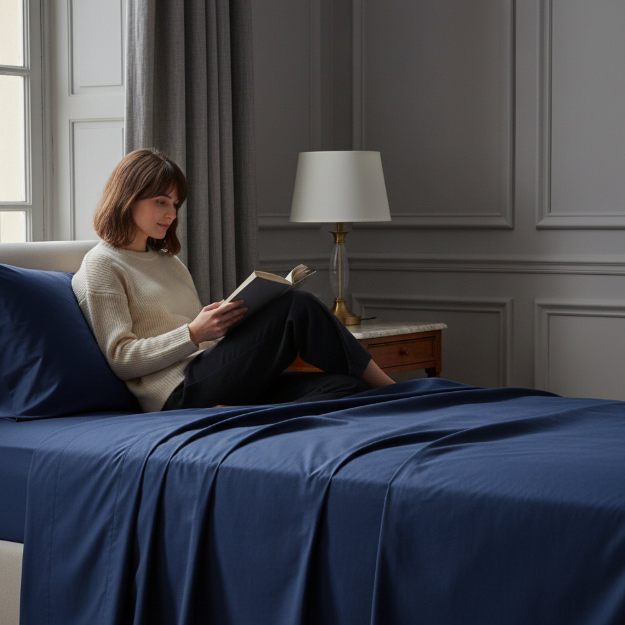 1000 Thread Count Egyptian Cotton : Dark Denim Bedsheet Set