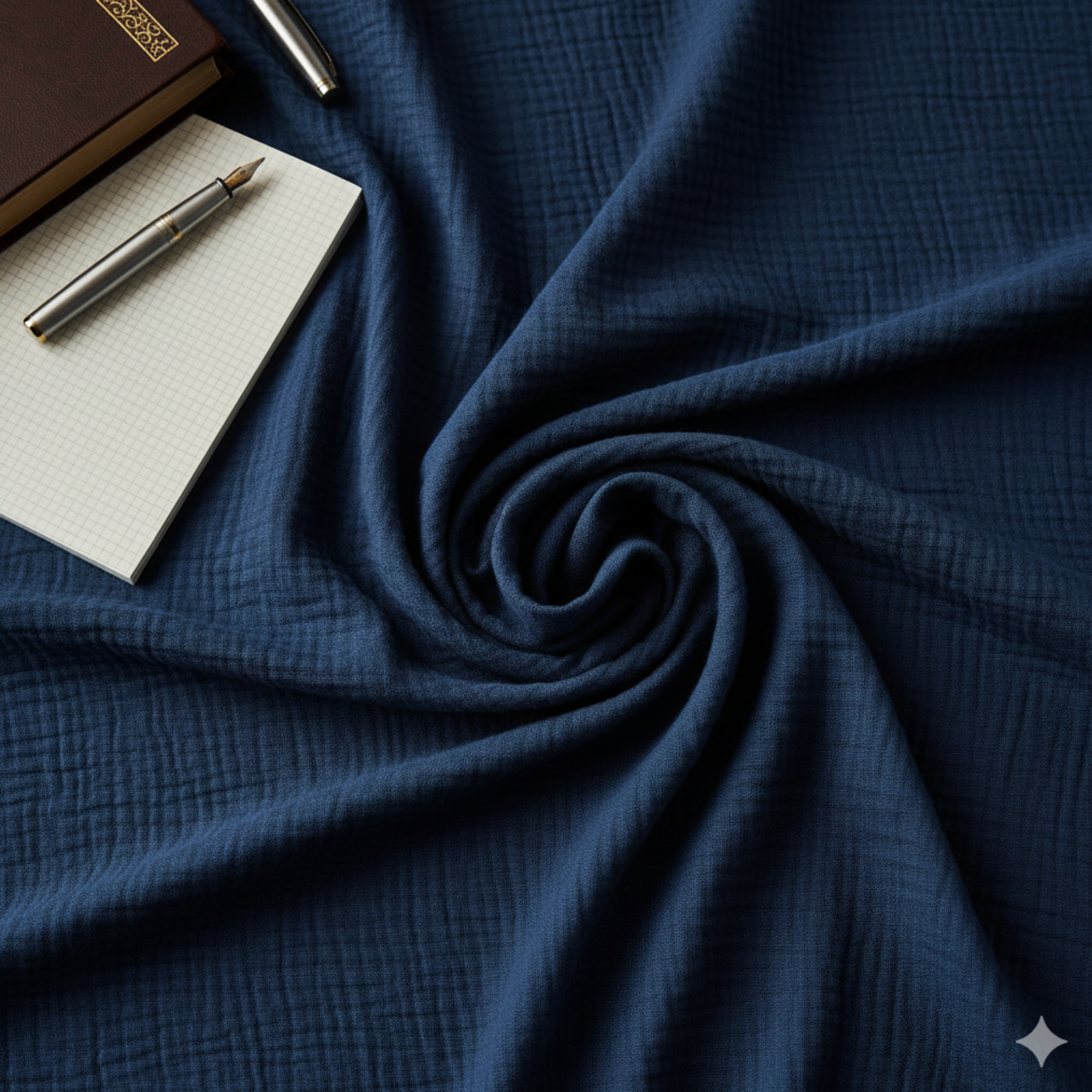 4 Layer Cotton Muslin Blanket: Ensign Blue