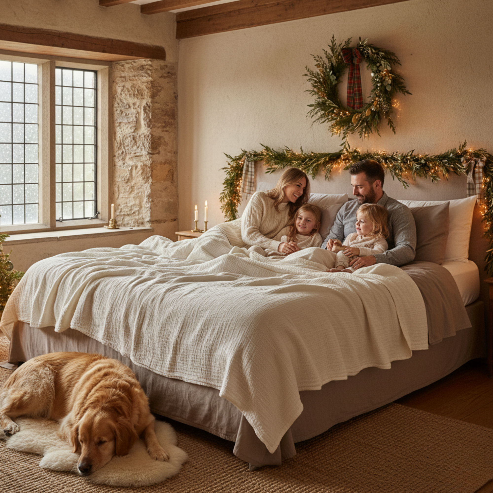 8 Layer Cotton Muslin Blanket - Ivory