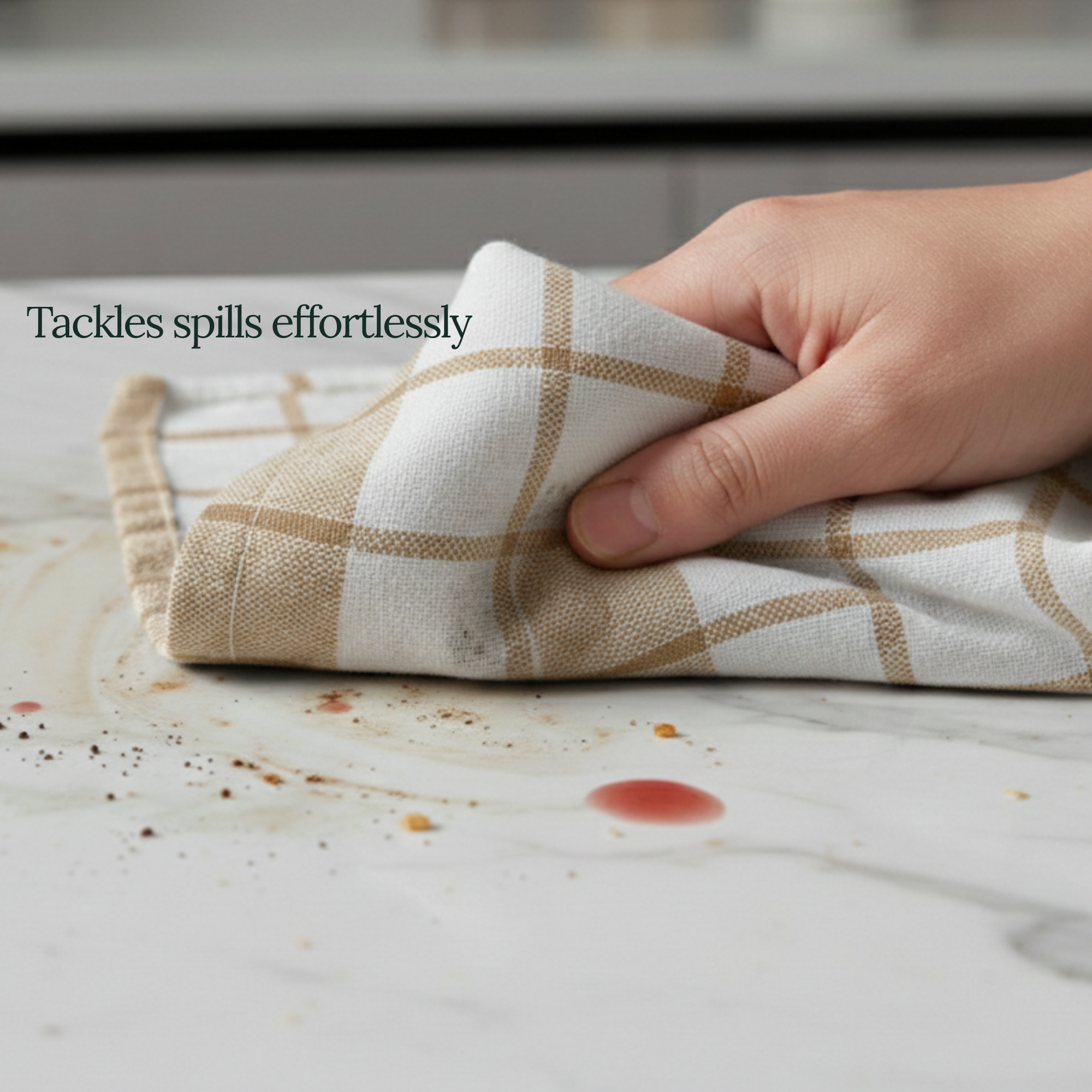 6-Piece Oversized Cotton Kitchen Towels - Beige