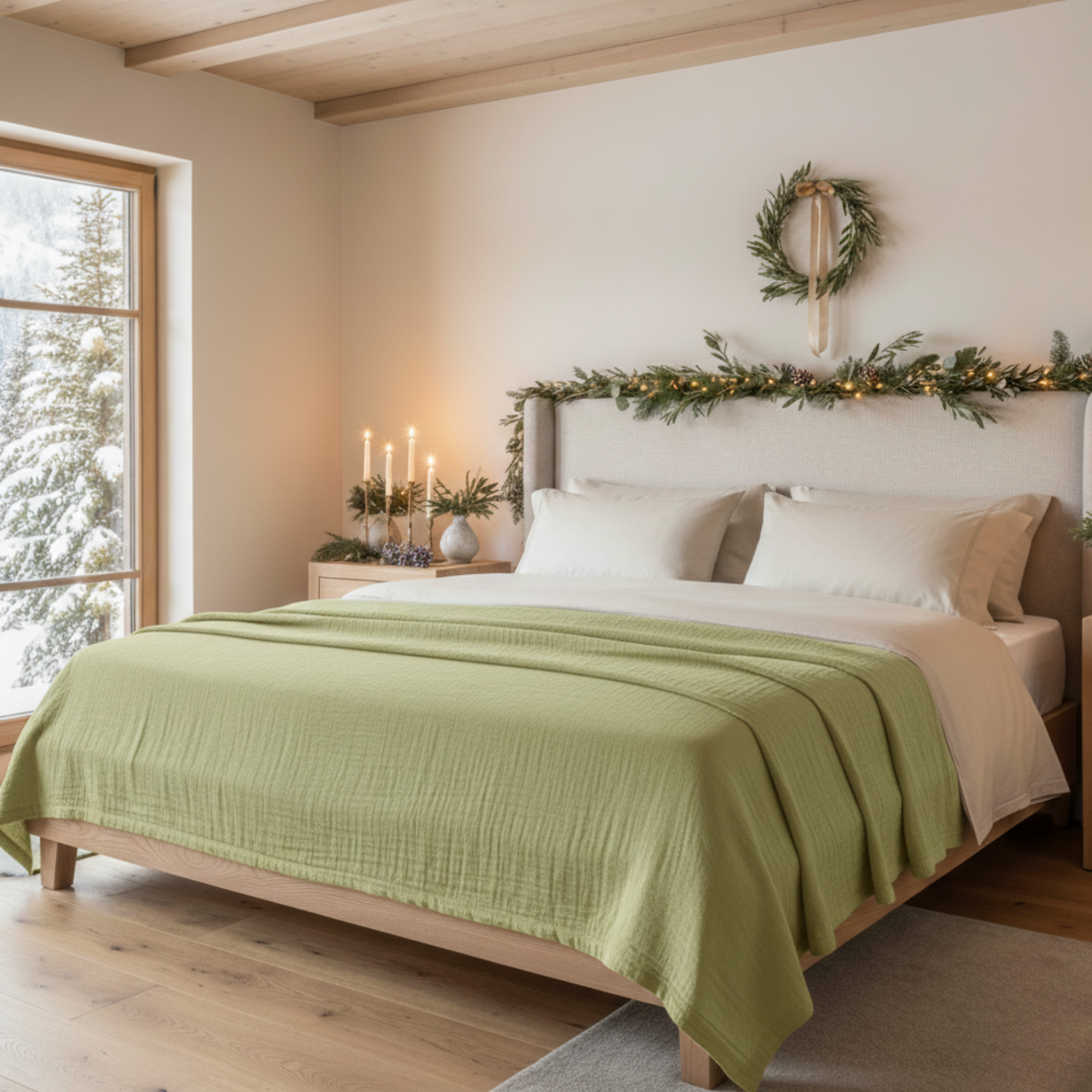 8 Layer Cotton Muslin Blanket - Sea Foam