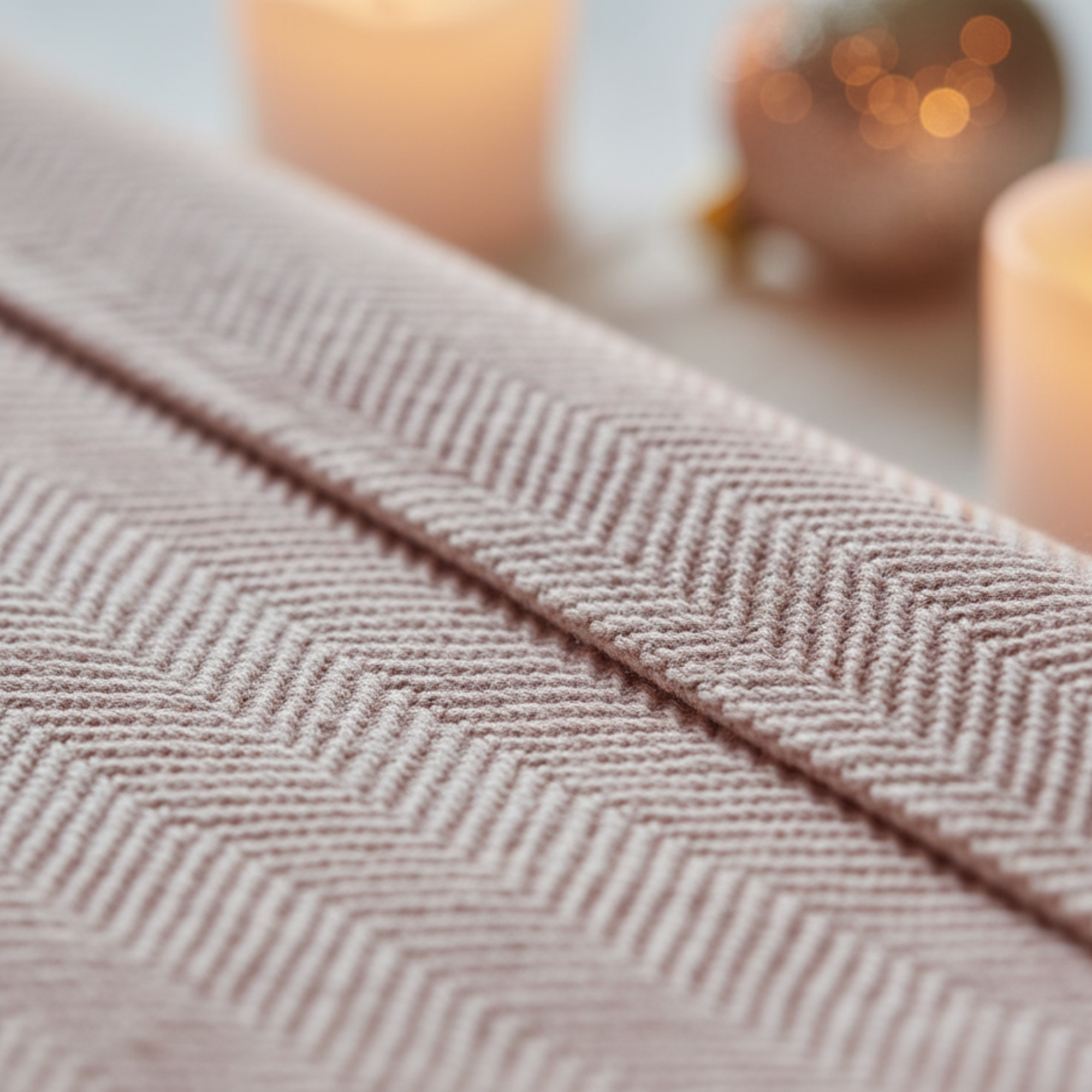 Cotton Herringbone Blanket: Sea Shell Pink