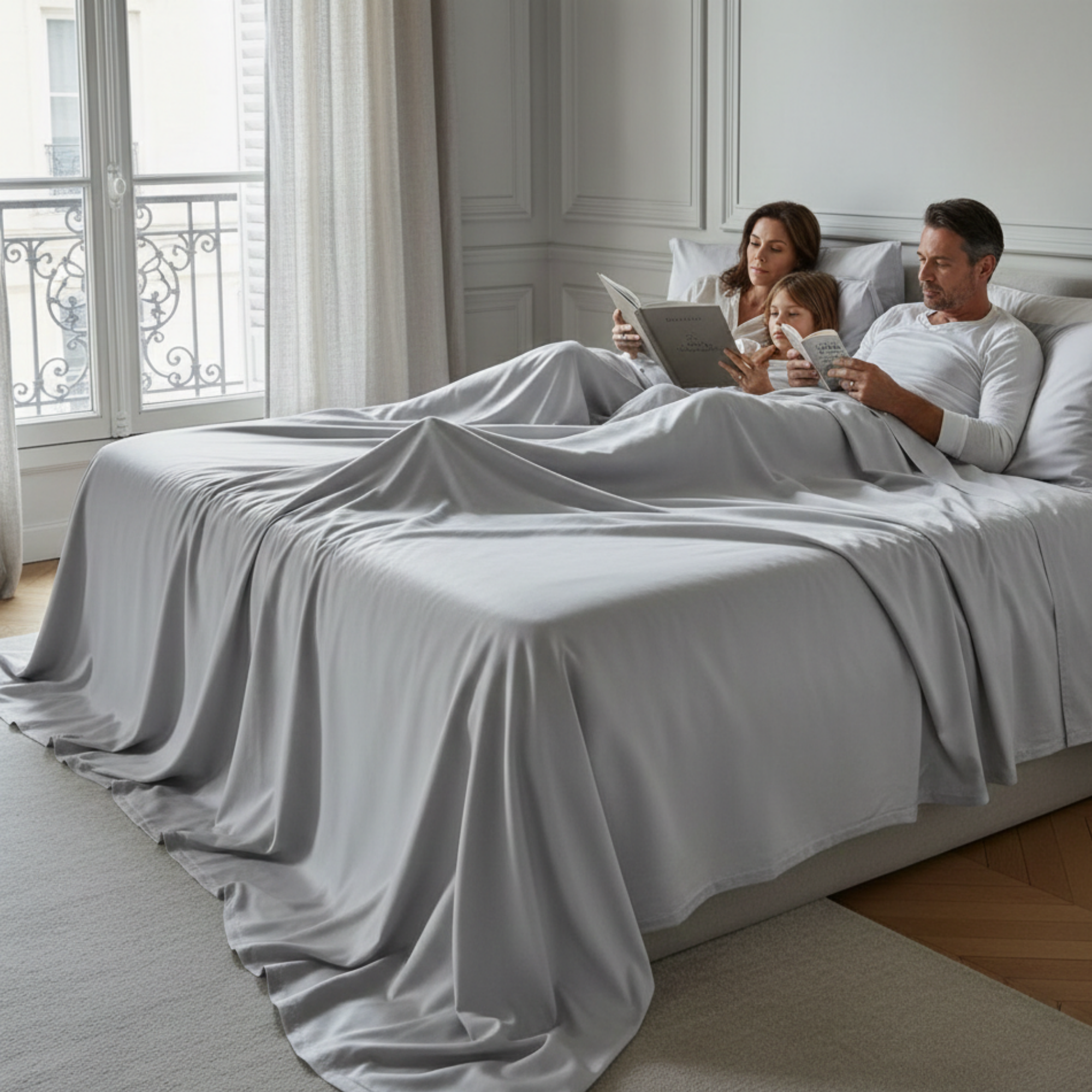 1000 Thread Count Egyptian Cotton : Silver Bedsheet Set