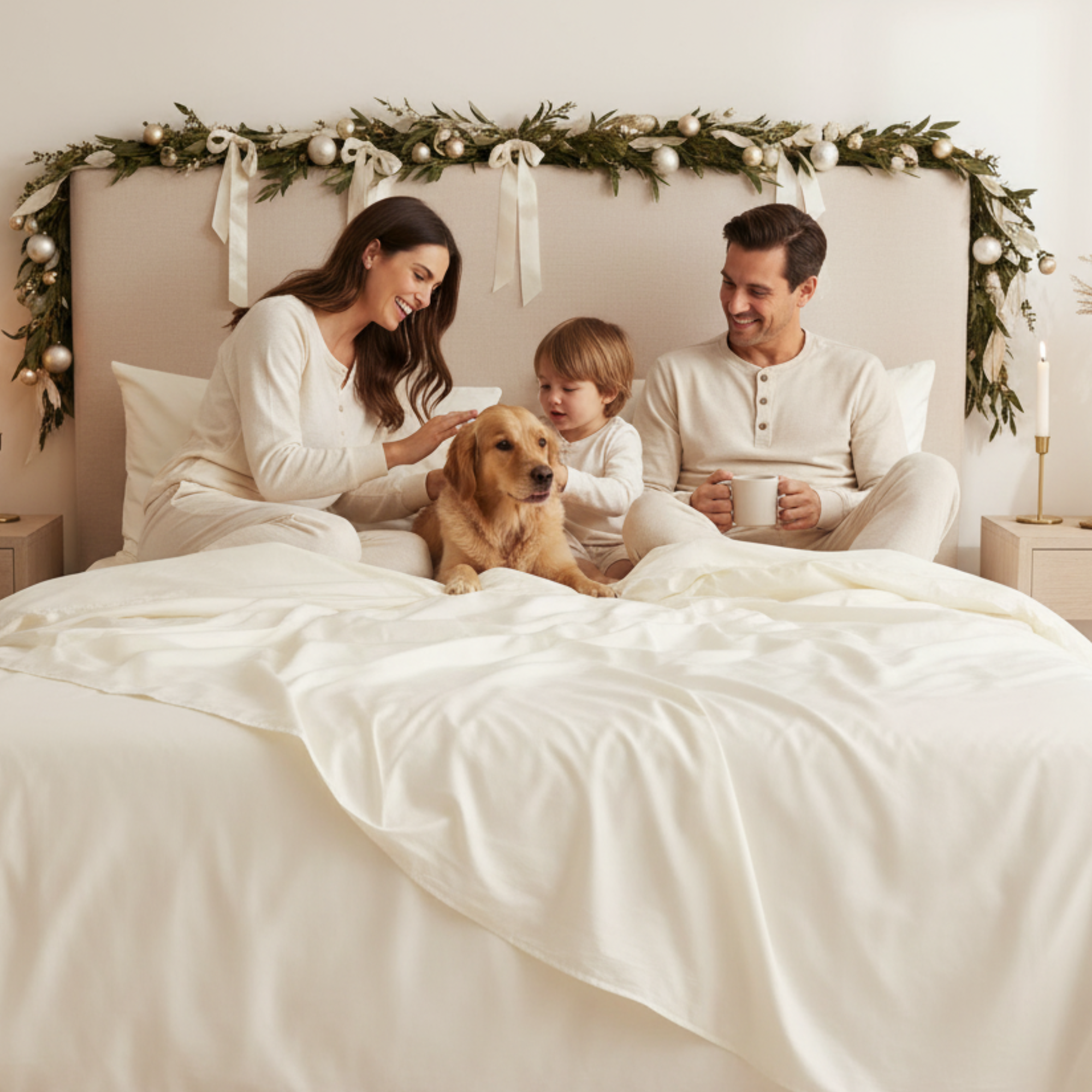 1000 Thread Count Egyptian Cotton : Ivory Bedsheet Set