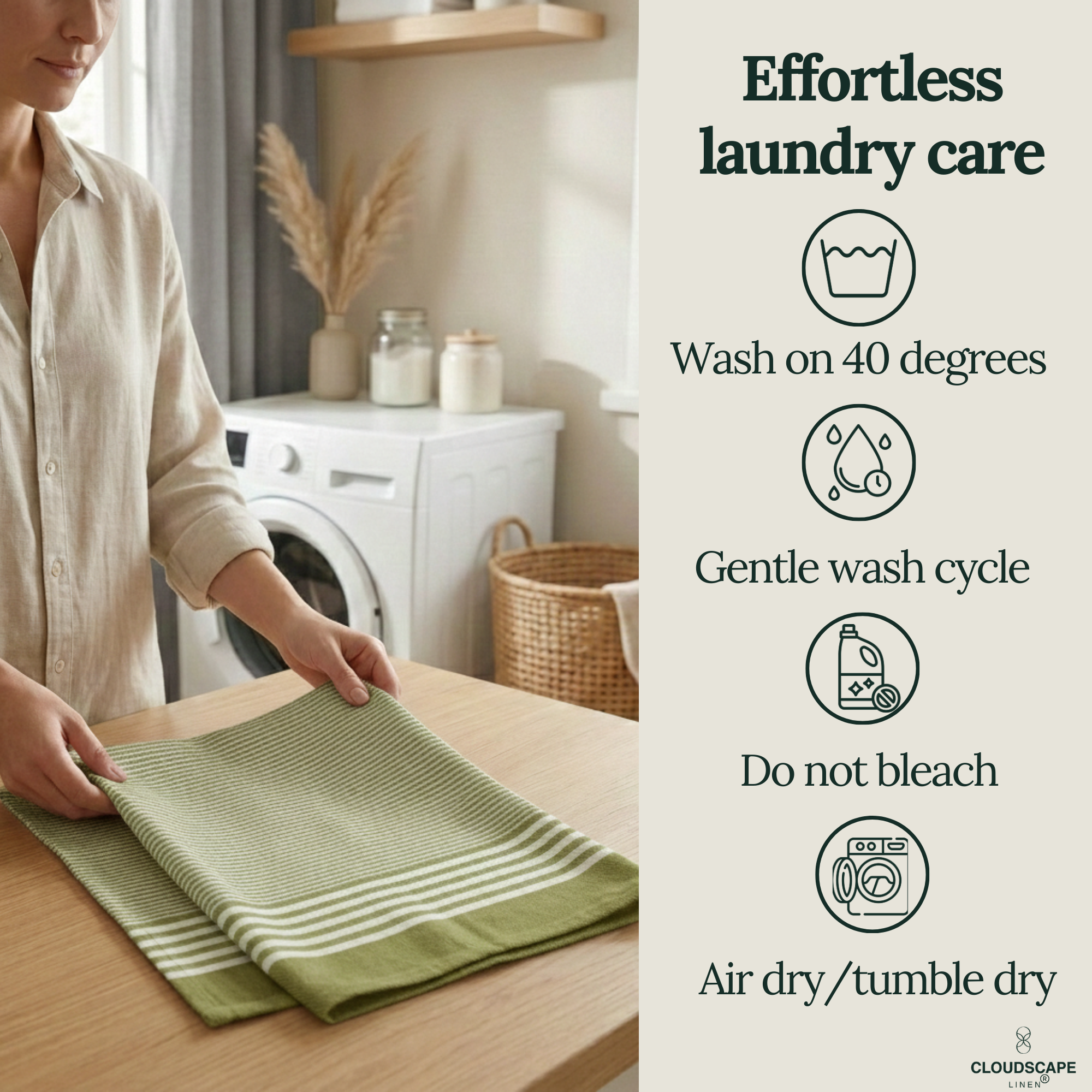 6-Piece Oversized Kitchen Towels: Olive