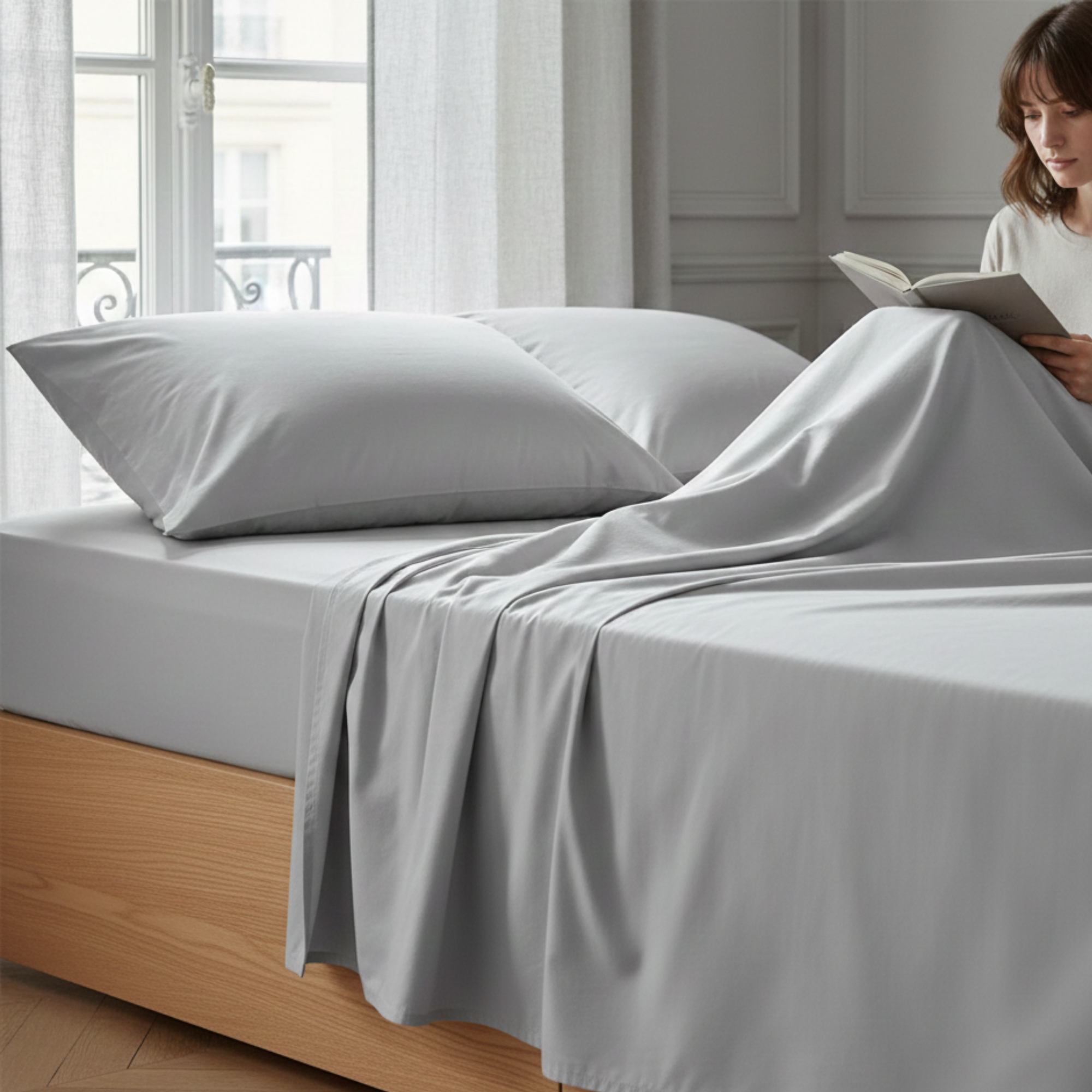 1000 Thread Count Egyptian Cotton : Silver Bedsheet Set