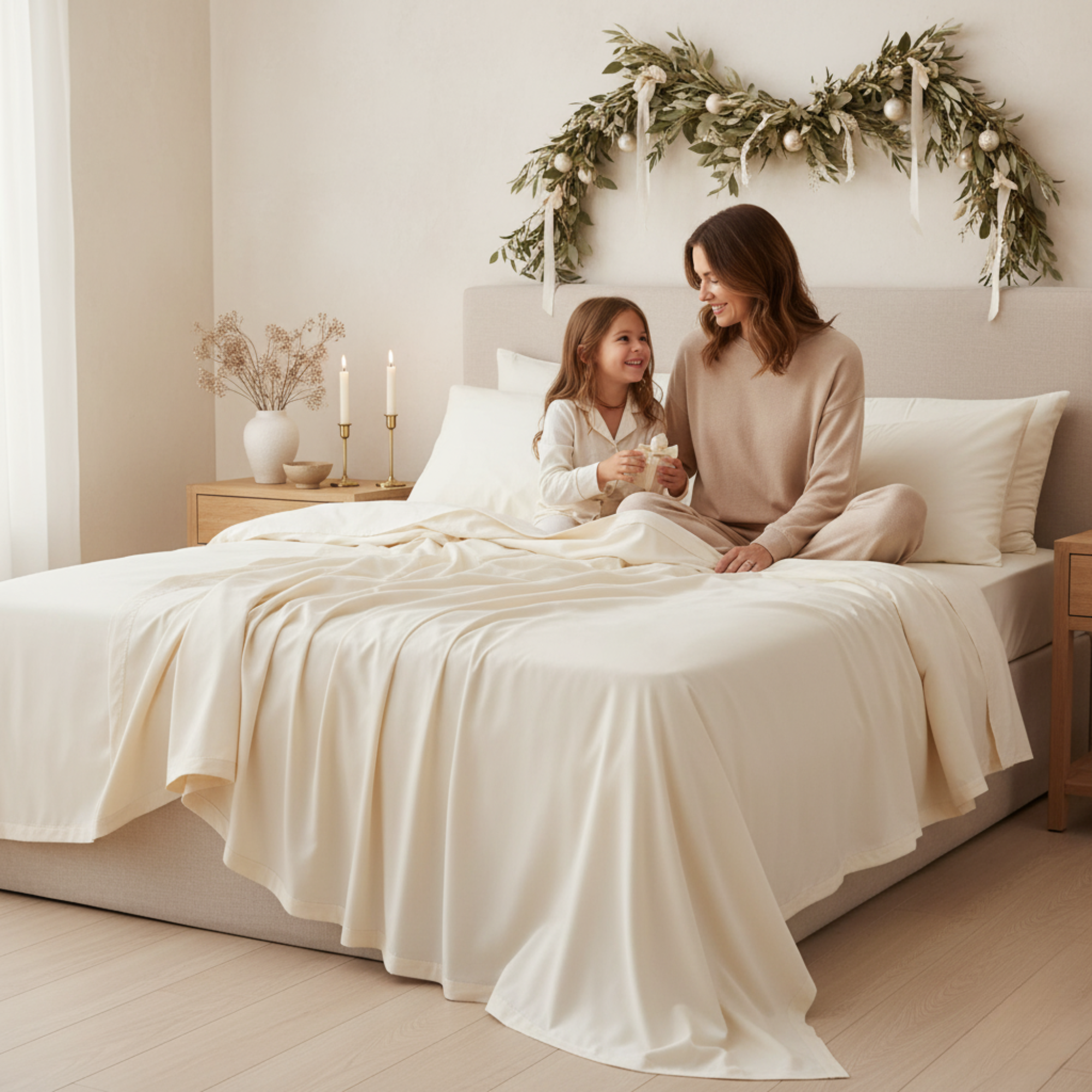 1000 Thread Count Egyptian Cotton : Ivory Bedsheet Set