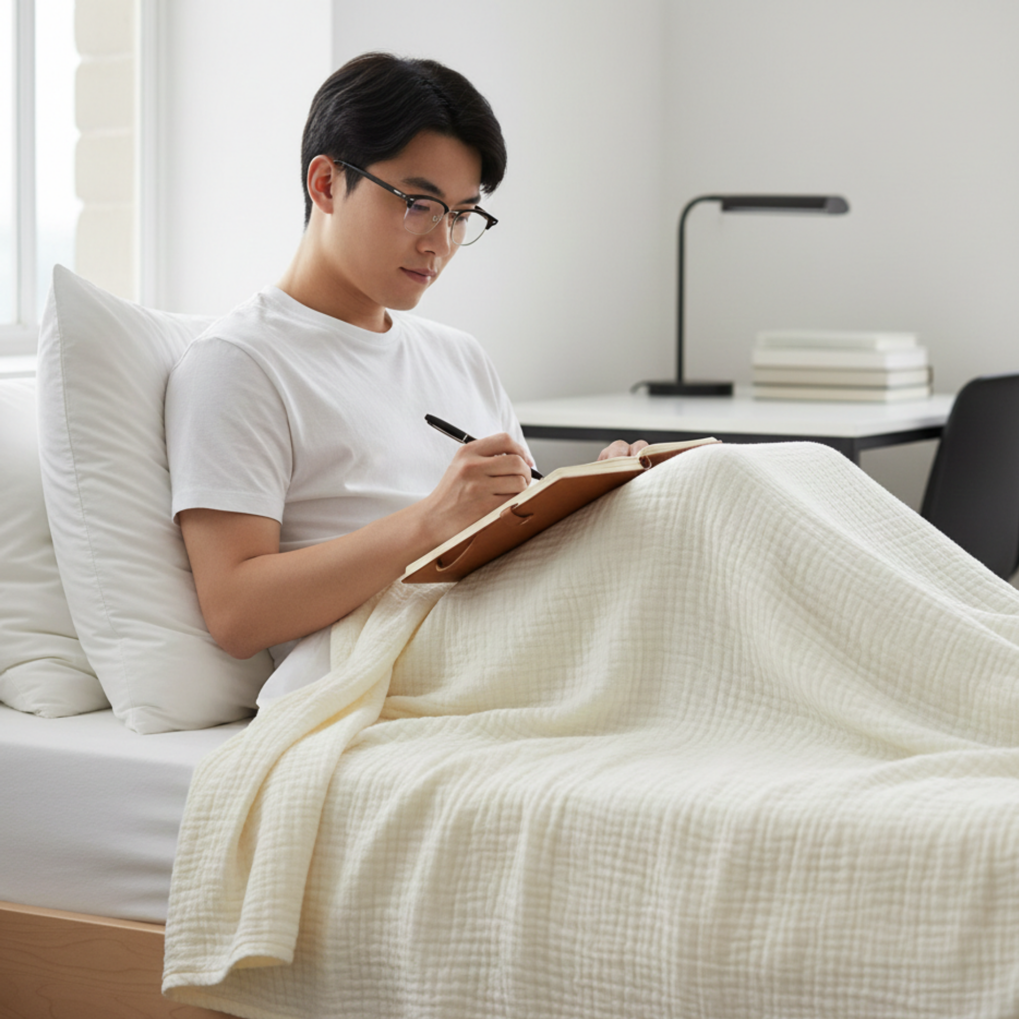 8 Layer Cotton Muslin Blanket - Ivory