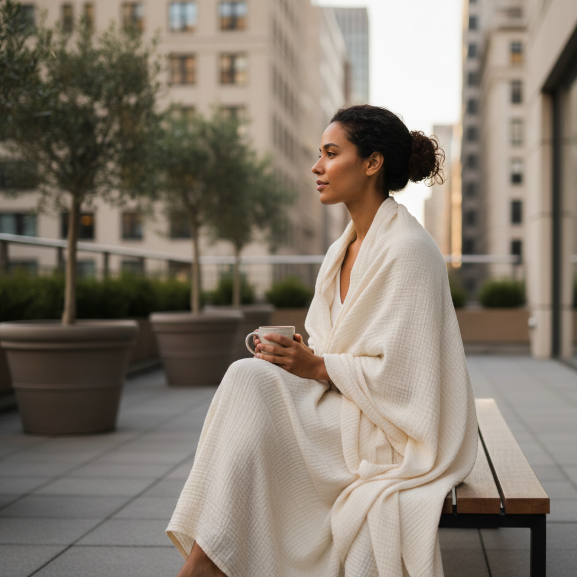 8 Layer Cotton Muslin Blanket - Ivory