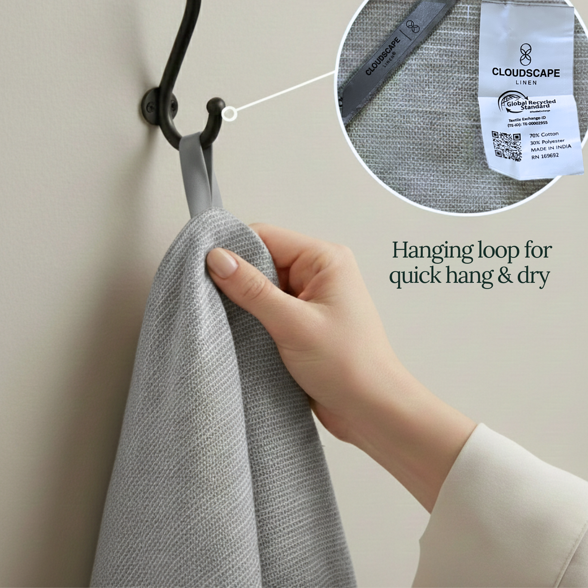 6-Piece Oversized Kitchen Towels: Grey