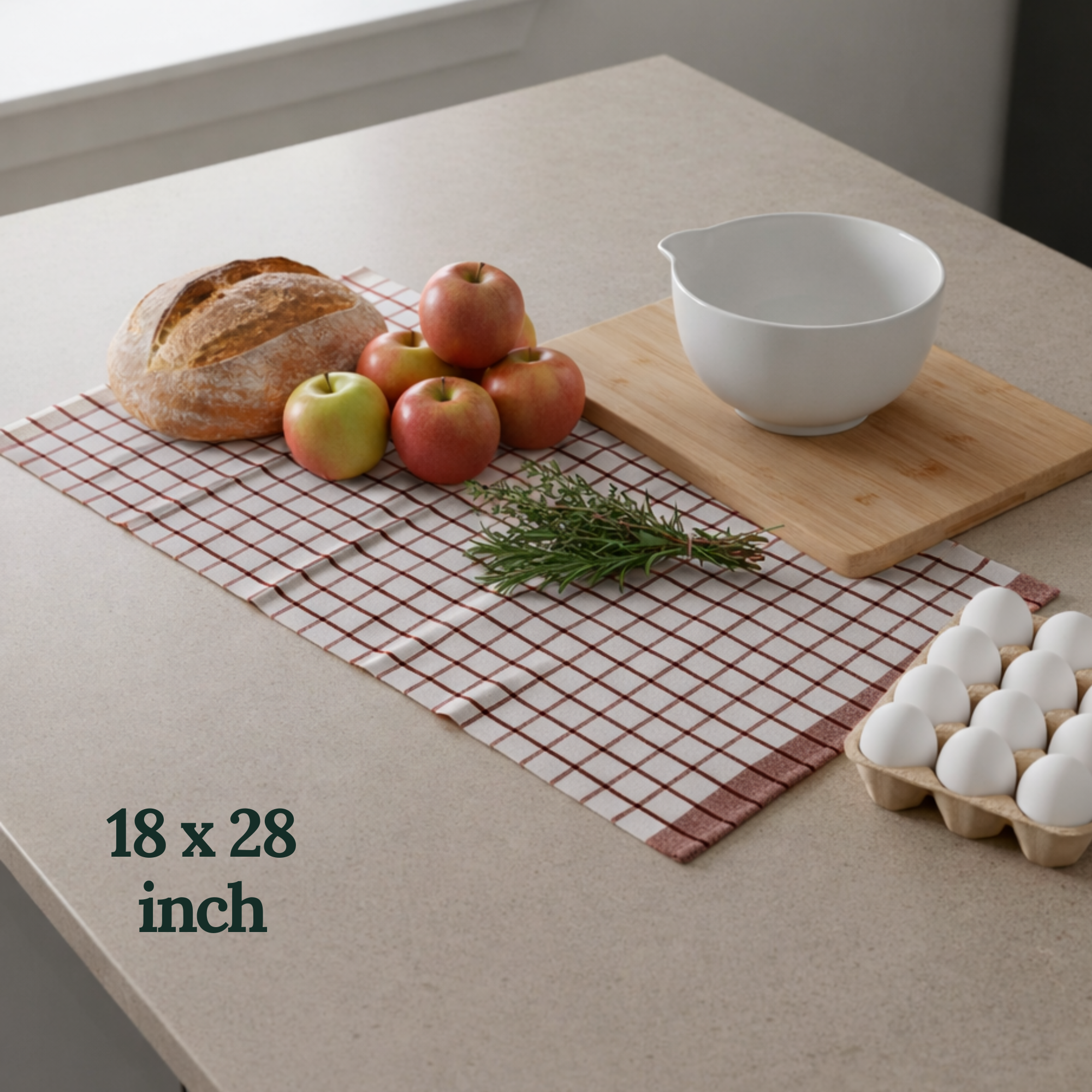 6-Piece Oversized Cotton Kitchen Towels - Rust