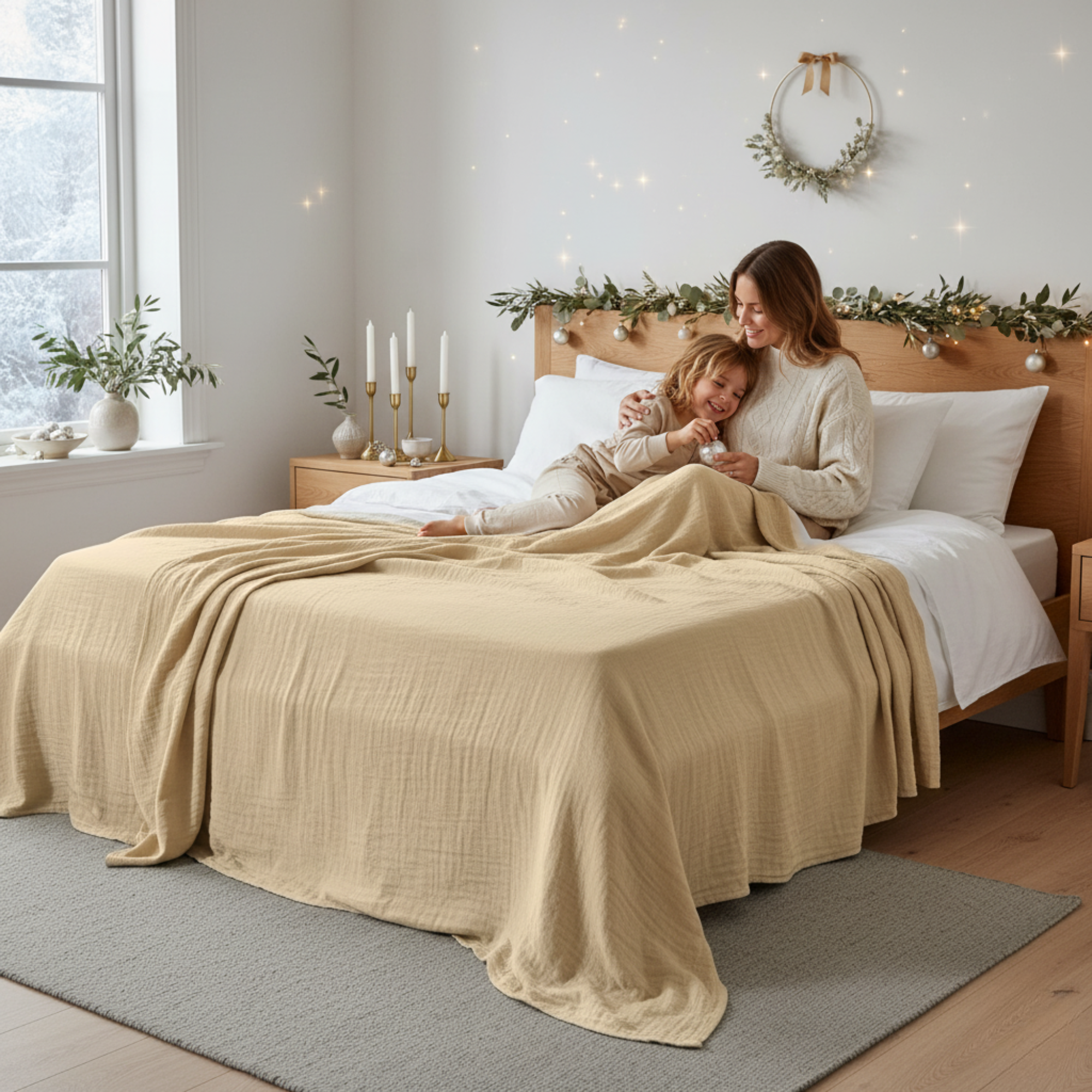 4 Layer Cotton Muslin Blanket: Fog