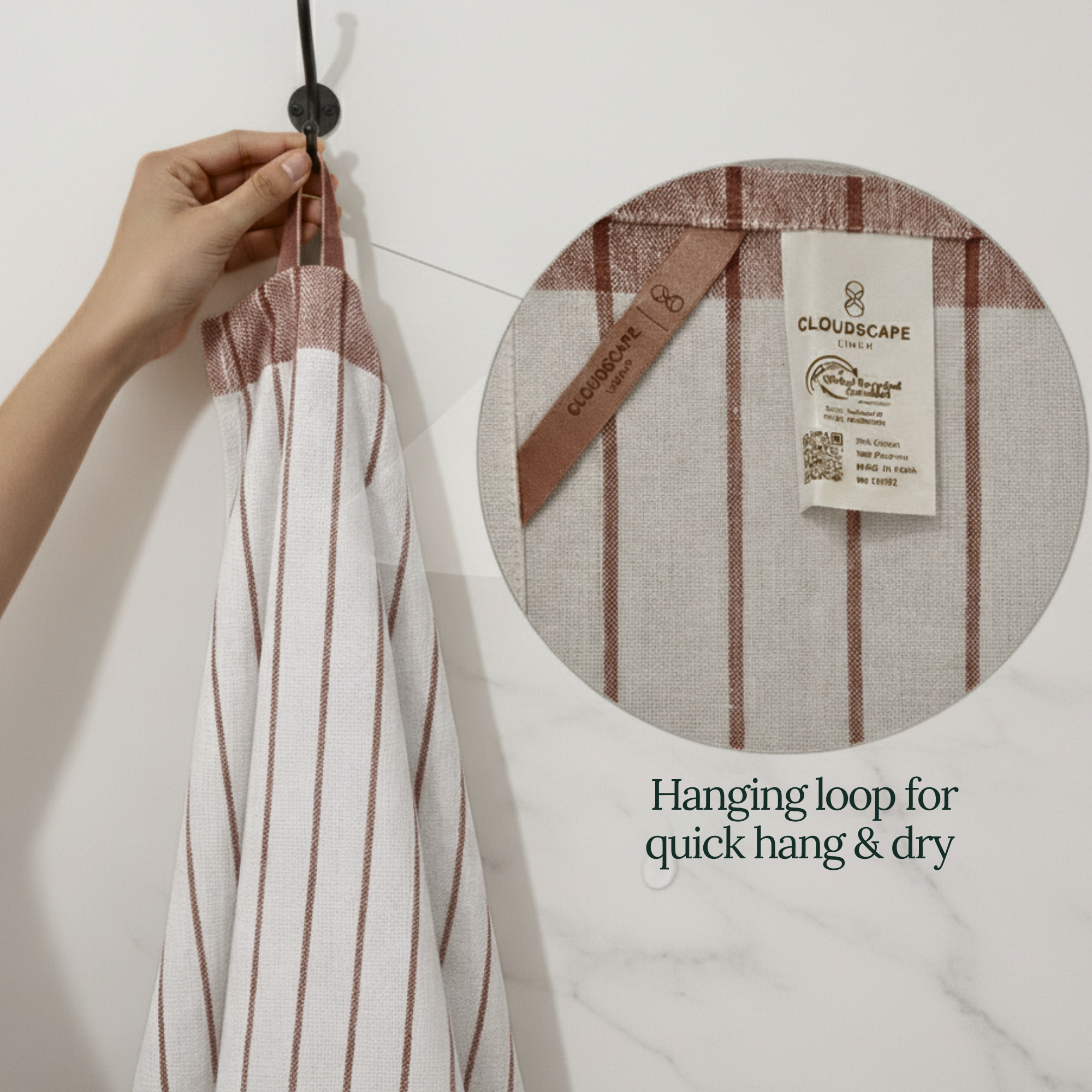 6-Piece Oversized Cotton Kitchen Towels - Rust