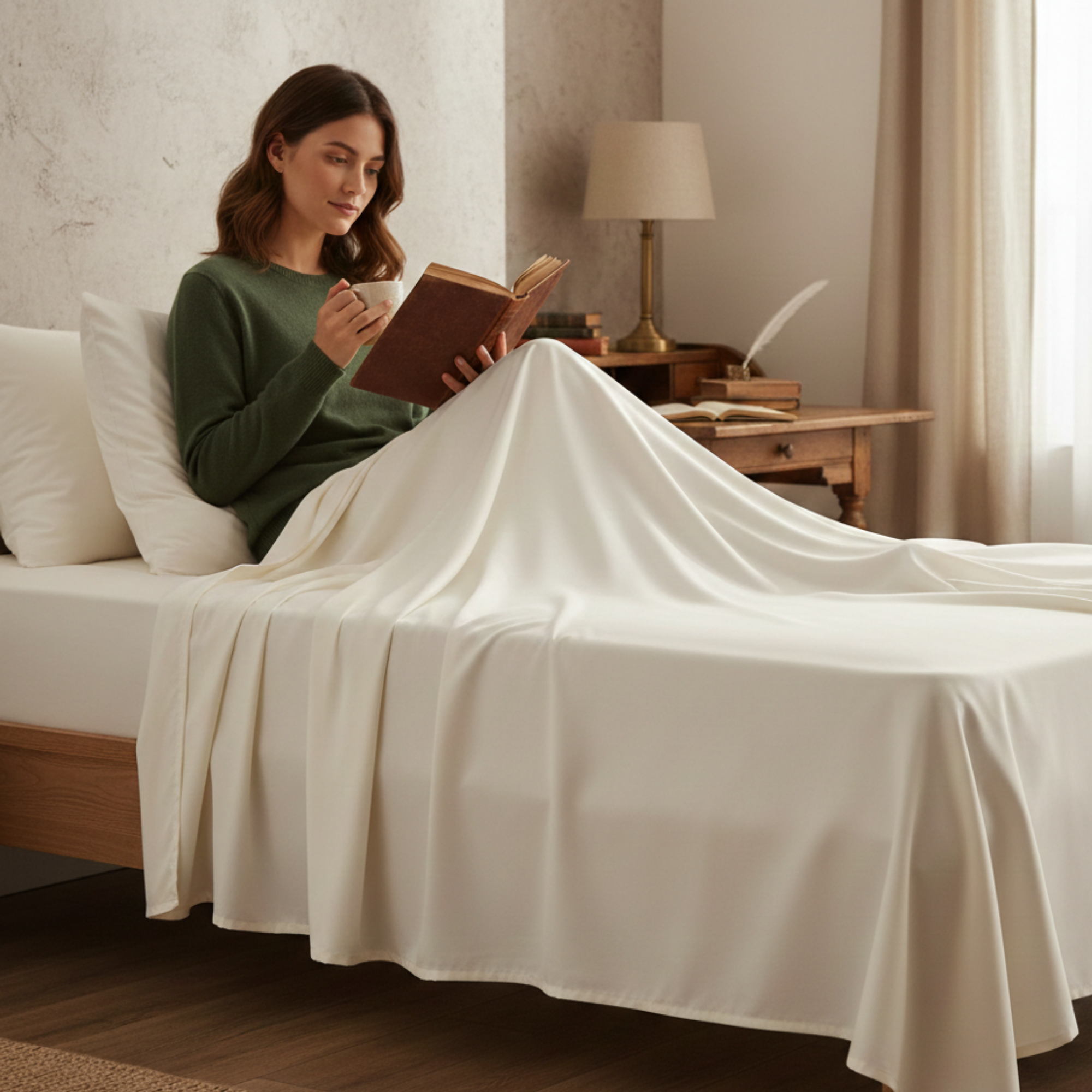1000 Thread Count Egyptian Cotton : Ivory Bedsheet Set