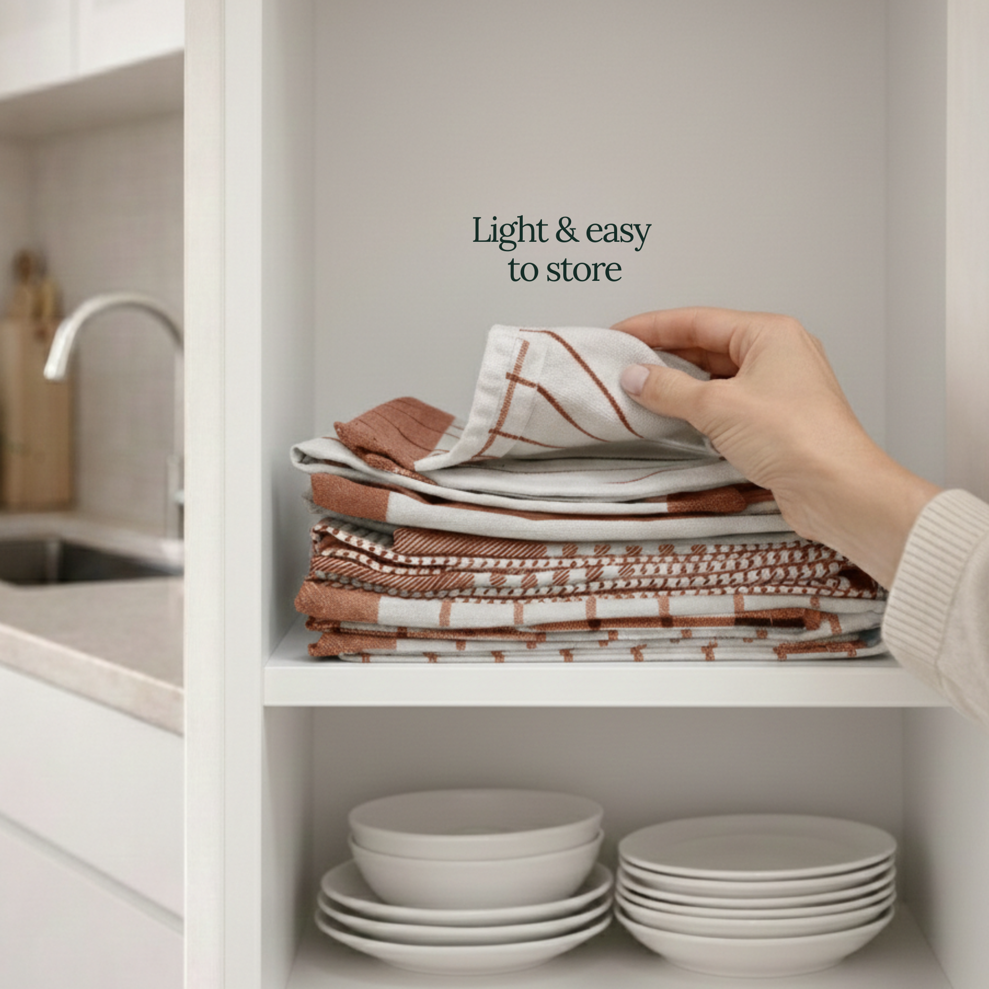 6-Piece Oversized Cotton Kitchen Towels - Rust