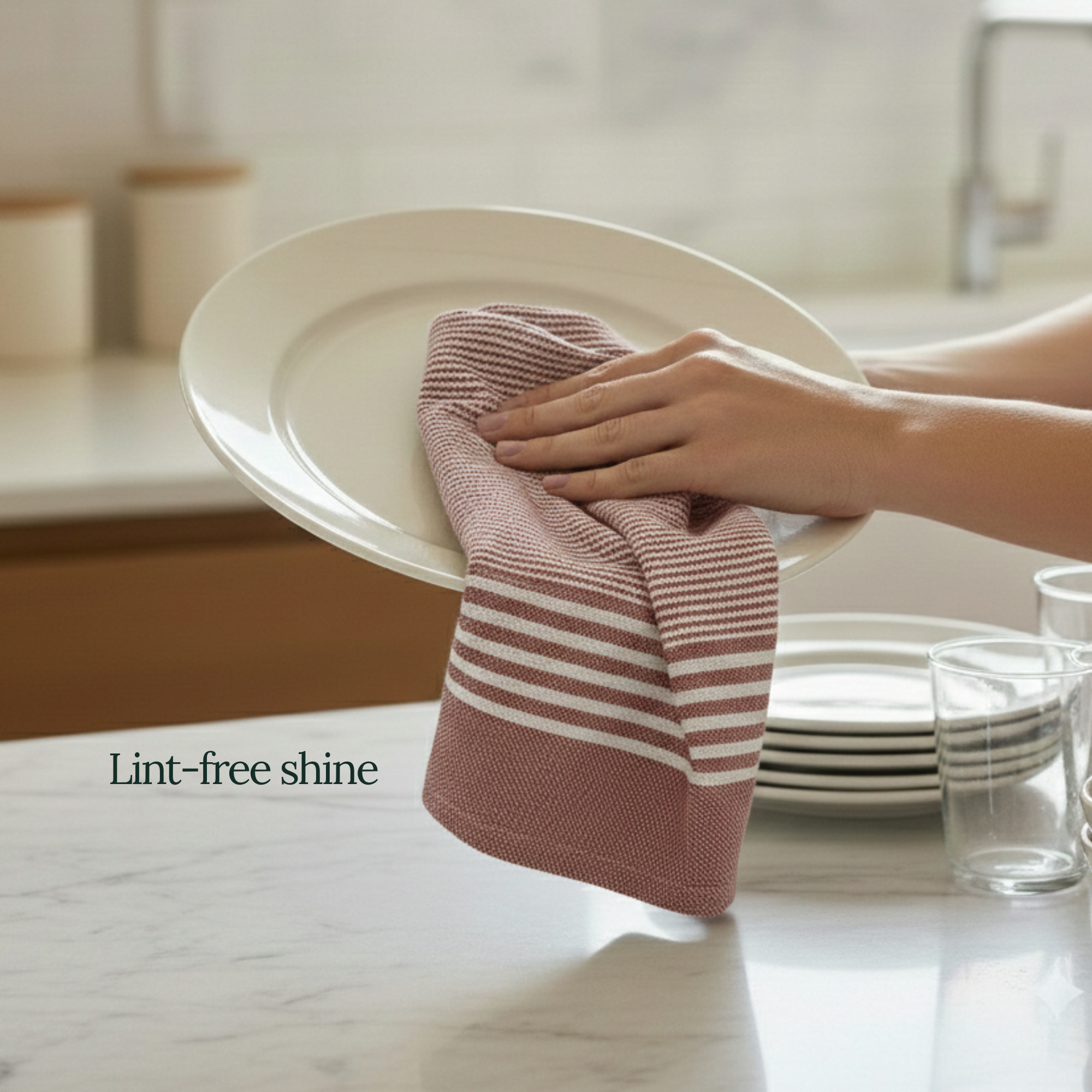 6-Piece Oversized Cotton Kitchen Towels - Rust