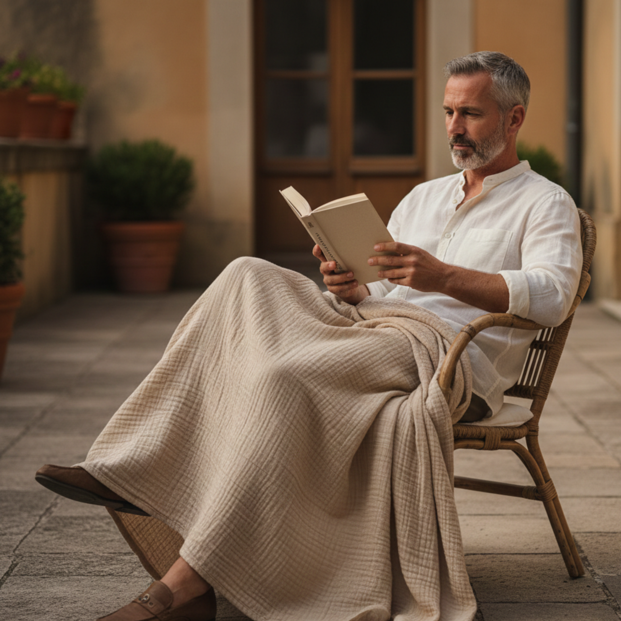 4 Layer Cotton Muslin Blanket: Fog