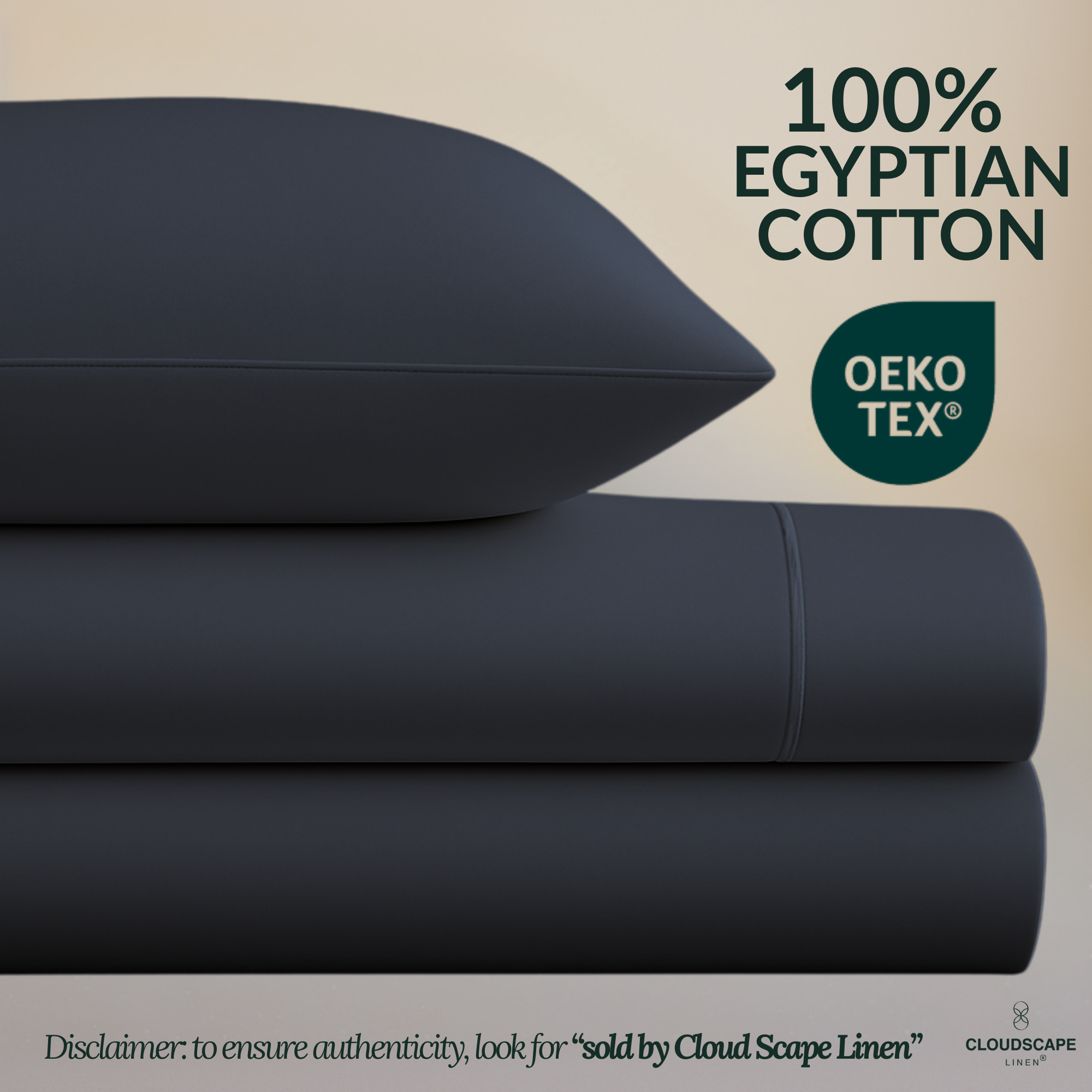 1000 Thread Count Egyptian Cotton : Black Bedsheet Set