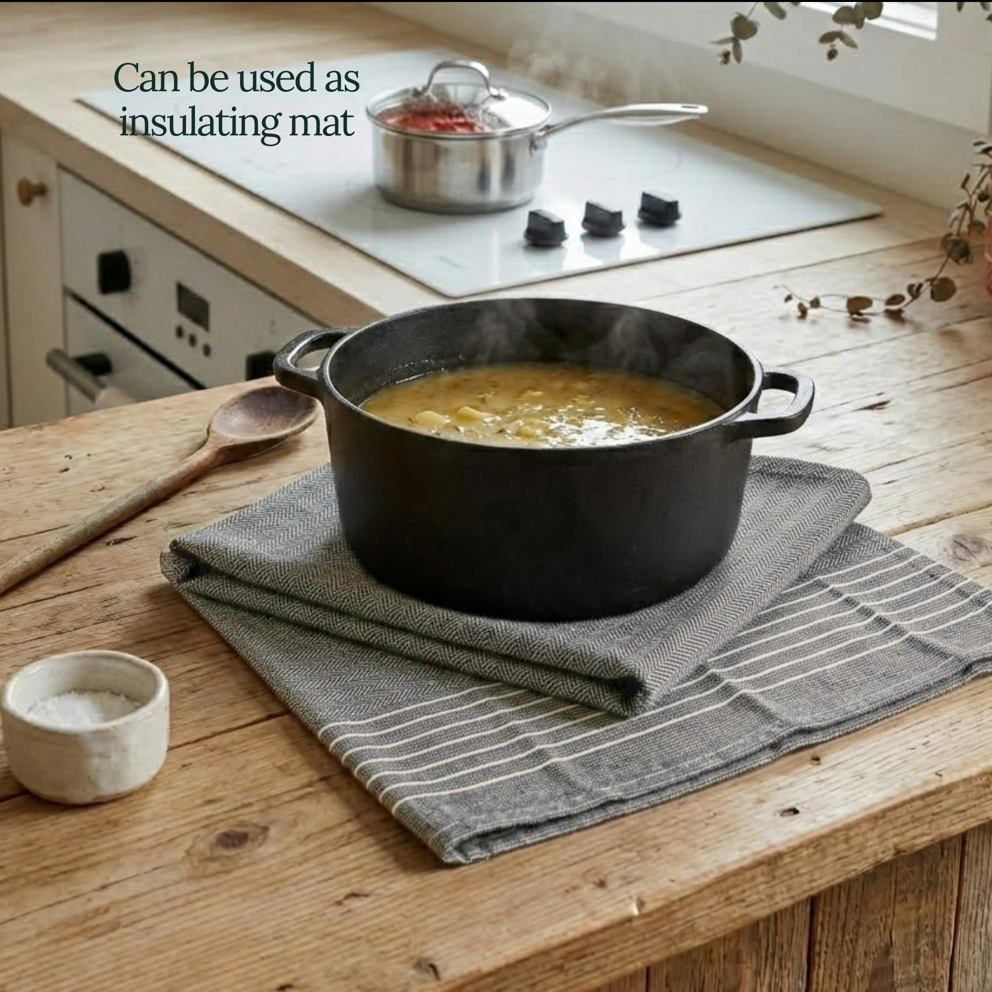 6-Piece Oversized Kitchen Towels: Grey